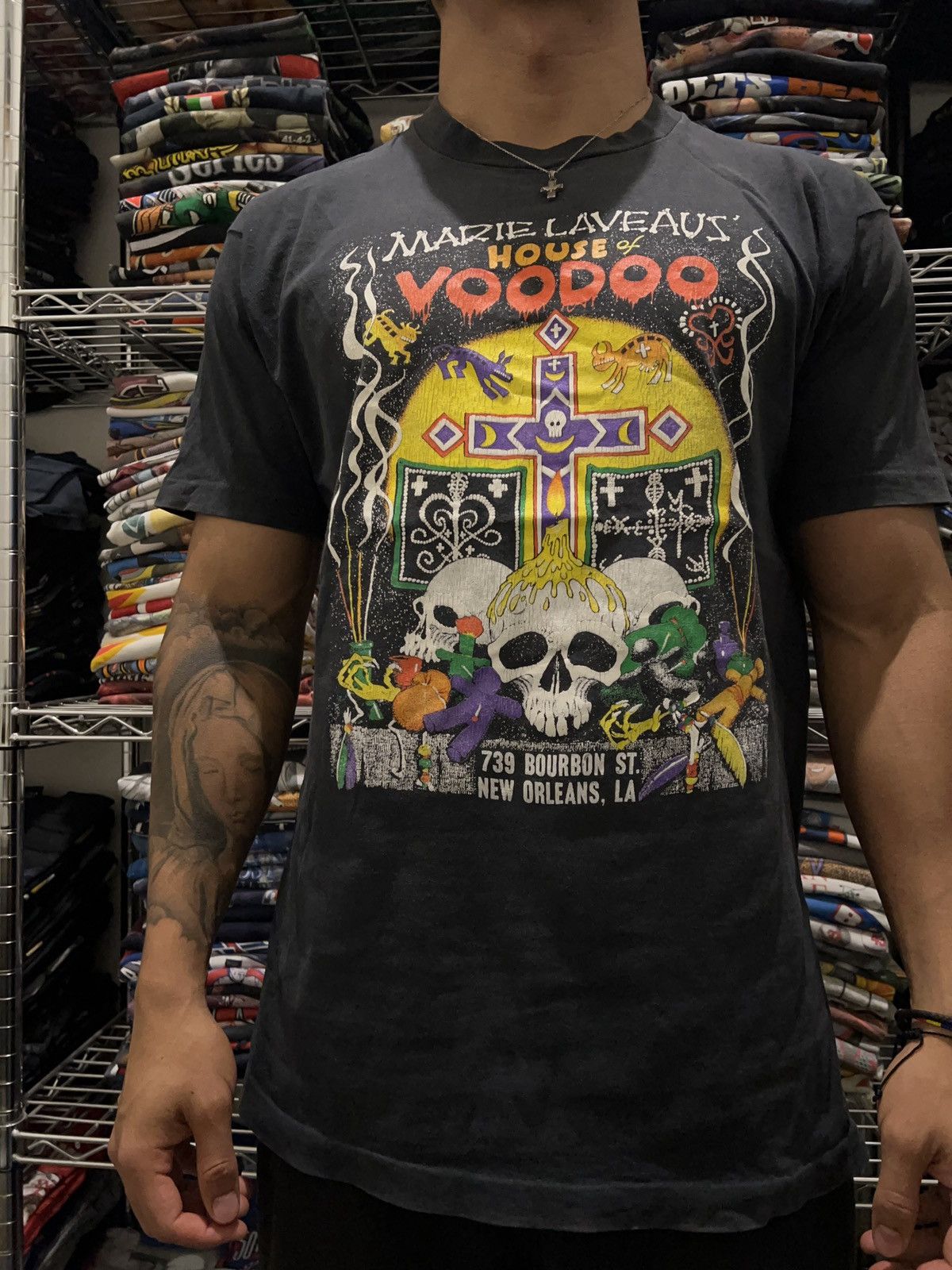 Vintage 90s Marie Laveaus Hose of Voodoo Halloween Day of the Dead Size US XL / EU 56 / 4 - 2 Thumbnail
