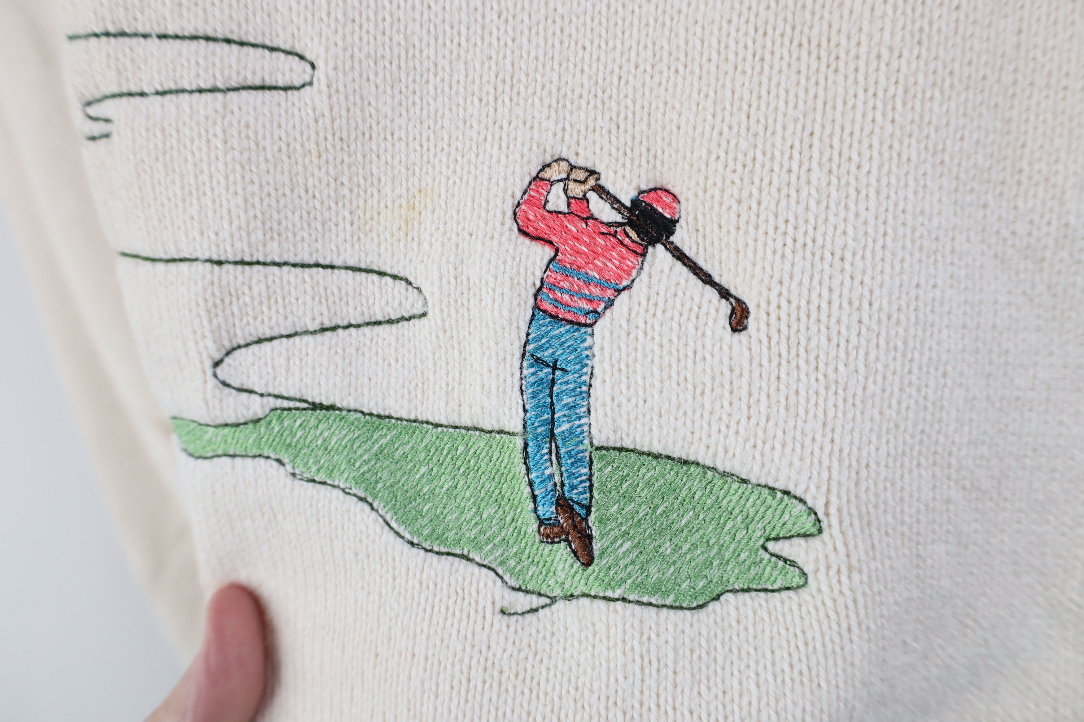 Vintage Vintage 90s Streetwear Golfing Knit Crewneck Sweater USA Size US XL / EU 56 / 4 - 6 Thumbnail