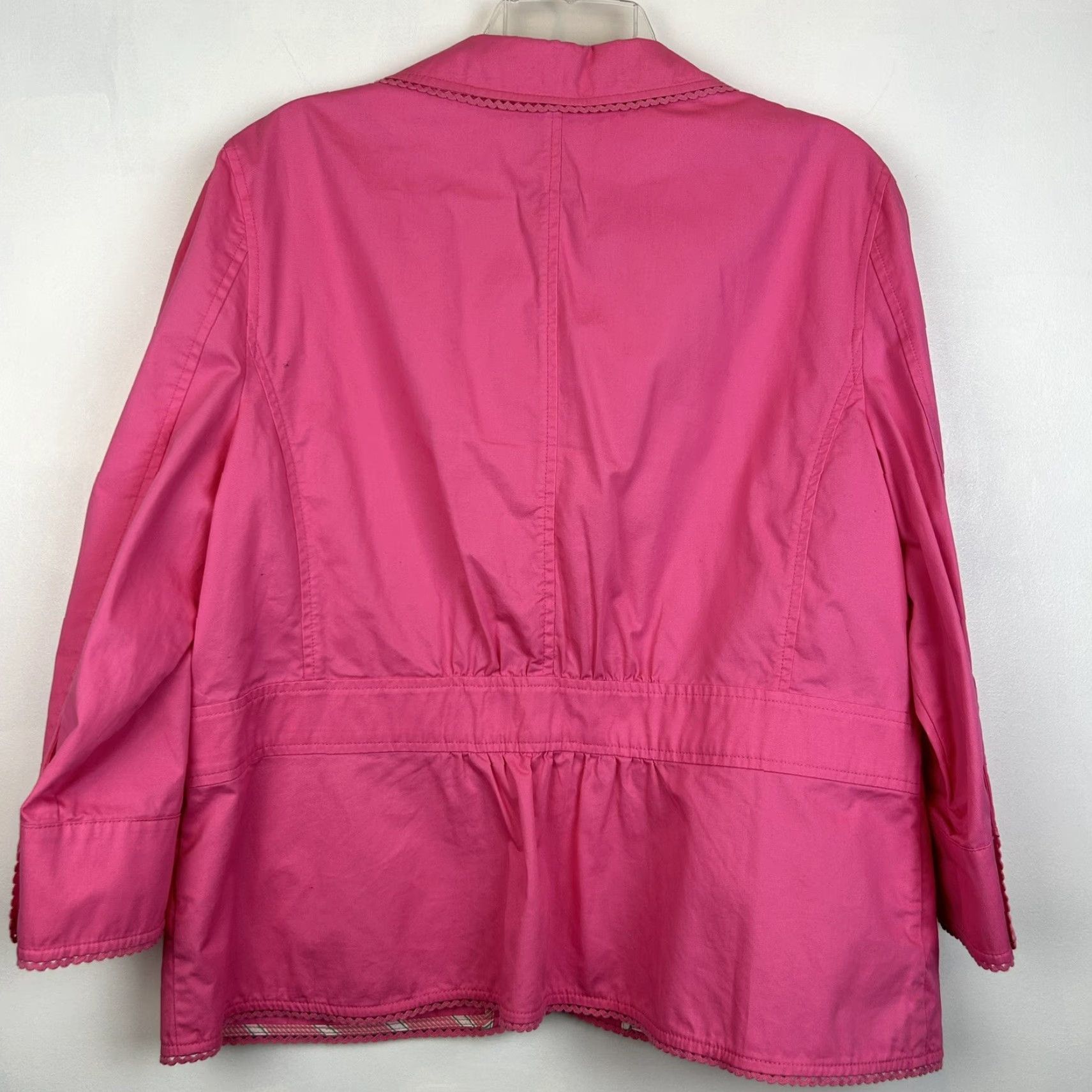 Vintage L.L. Bean Jacket Women 20 Plus Cotton Pink | Solid Button-Front Basic Jacket | Vintage? No Size 3XL / US 20-22 - 2 Thumbnail