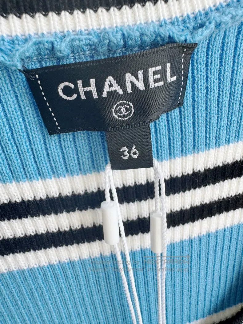 Chanel Chanel 24p blue striped knitted vest Size XS / US 0-2 / IT 36-38 - 5 Thumbnail
