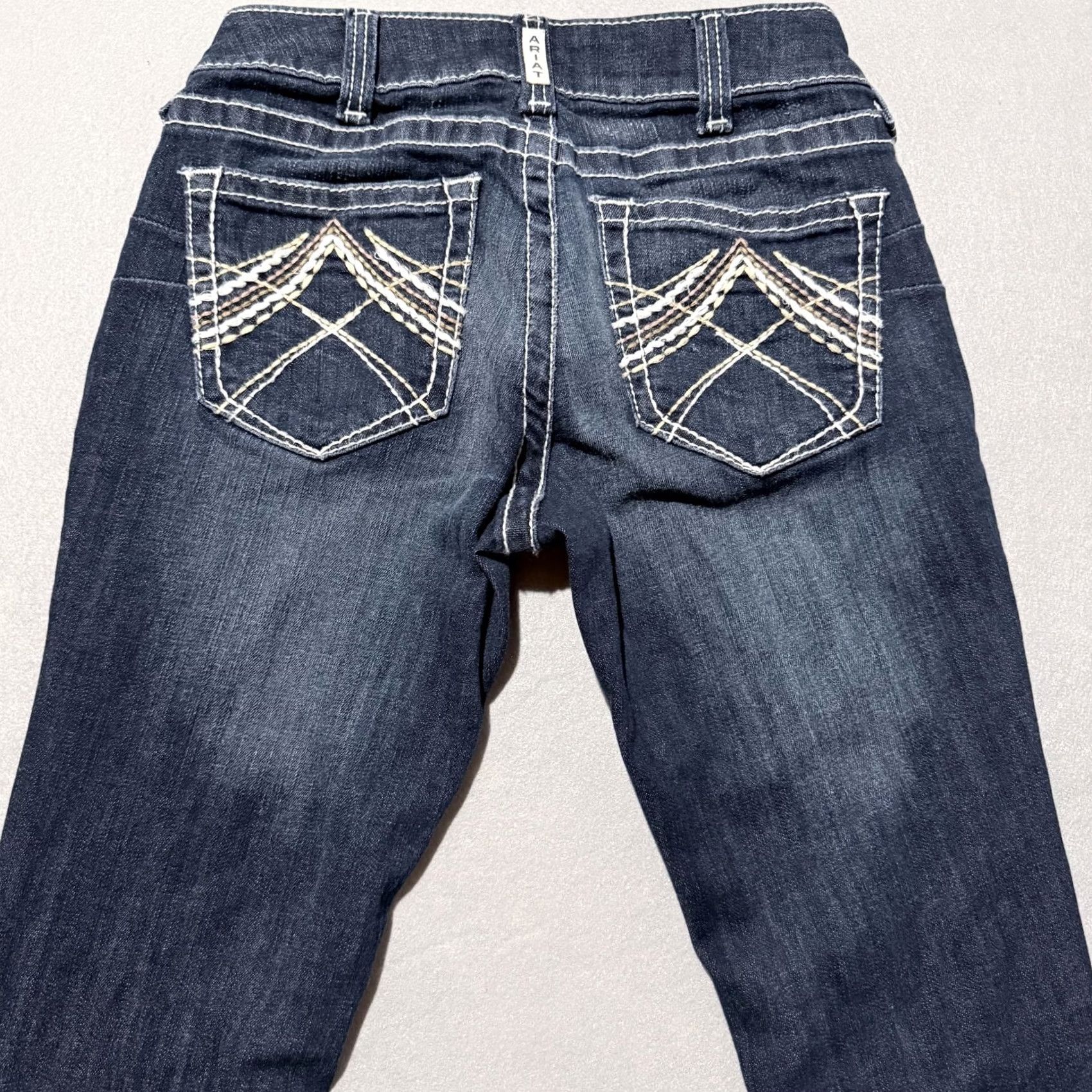 Ariat Ariat Jeans Blue Bootcut 26x31 Womens Low Rise Denim Jeans - 5-Pocket, Dark Wash, Button Zip, Regular Rise, City Cowboys & Western Womens Size 26" / US 2 / IT 38 - 4 Thumbnail
