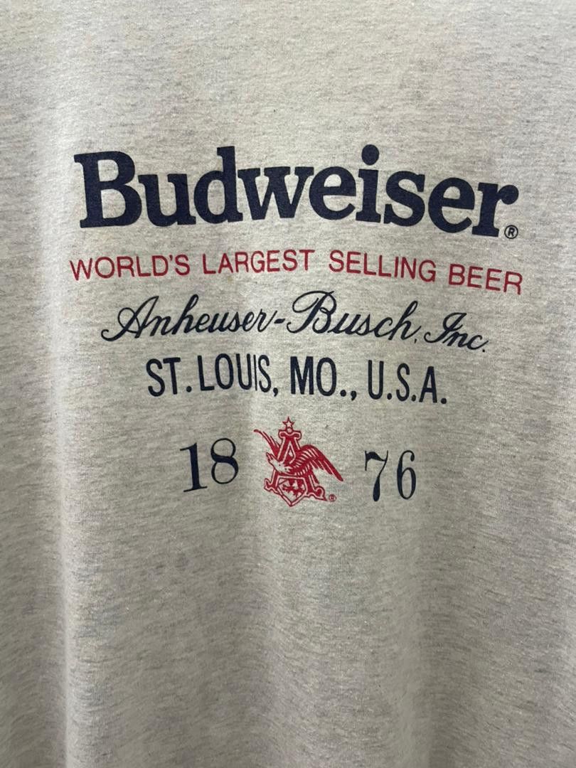 Budweiser K3-06 Budweiser Big Logo Thrashed Faded Shirt Paper thin Size US L / EU 52-54 / 3 - 11 Thumbnail