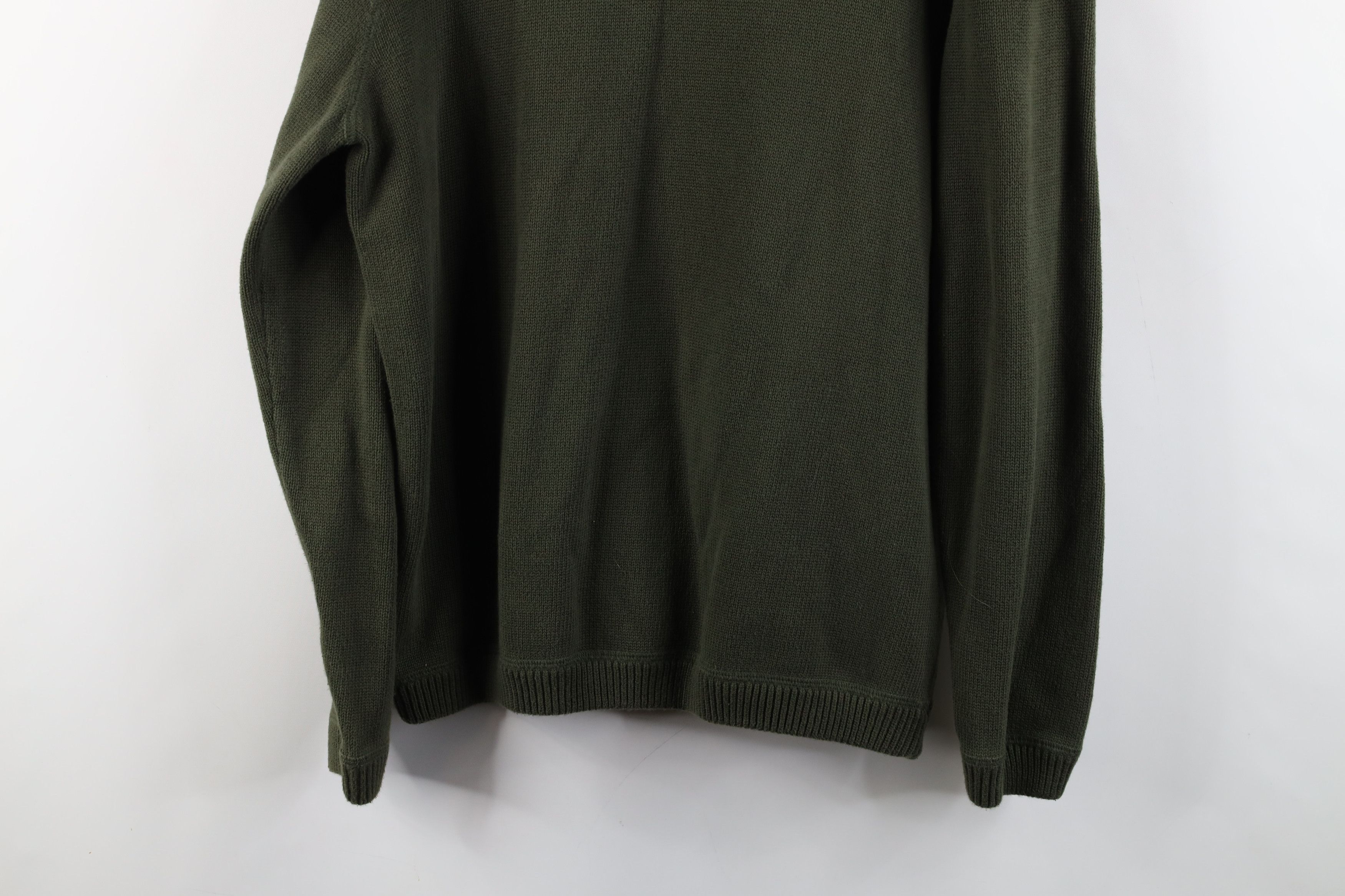Eddie Bauer × Vintage Vintage Eddie Bauer Blank Cotton Knit Henley Sweater Green Size US L / EU 52-54 / 3 - 14 Thumbnail