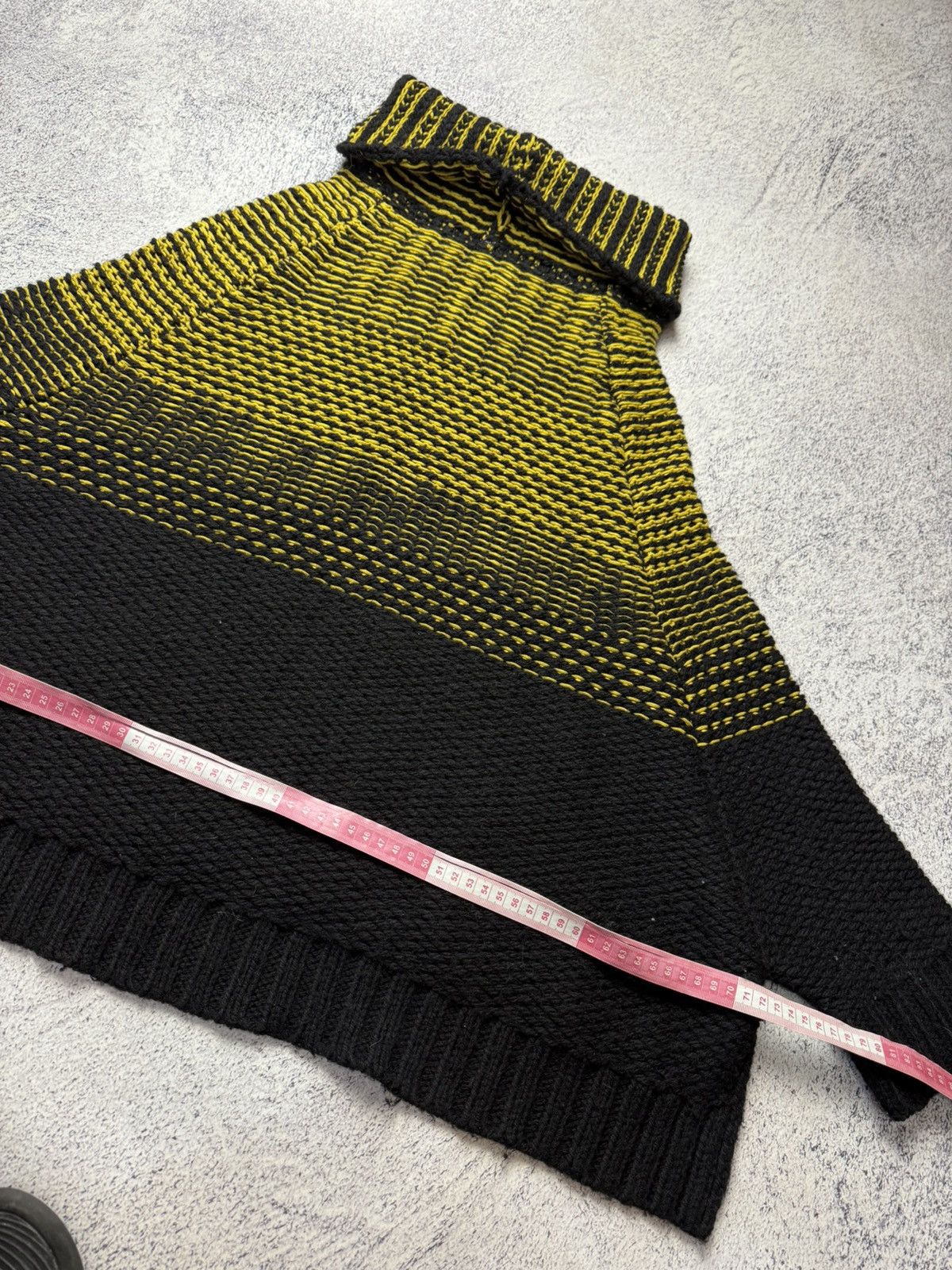 Cop Copine Cop. Copine Black/Yellow Chunky Knit Turtleneck Sweater Size ONE SIZE - 22 Thumbnail