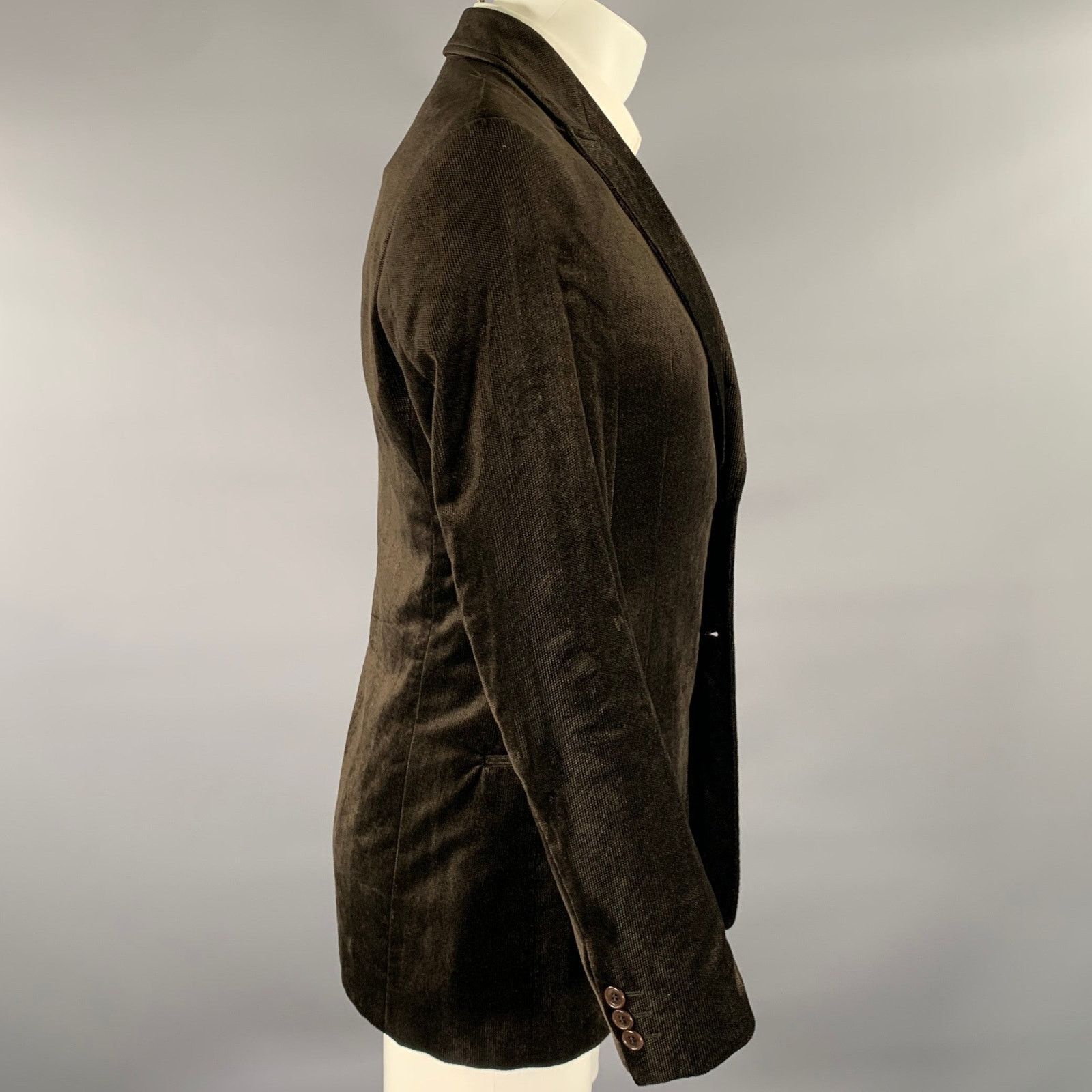 Armani Collezioni ARMANI COLLEZIONI 38 Brown Corduroy Cotton Rayon Sport Coat Size 38R - 3 Thumbnail