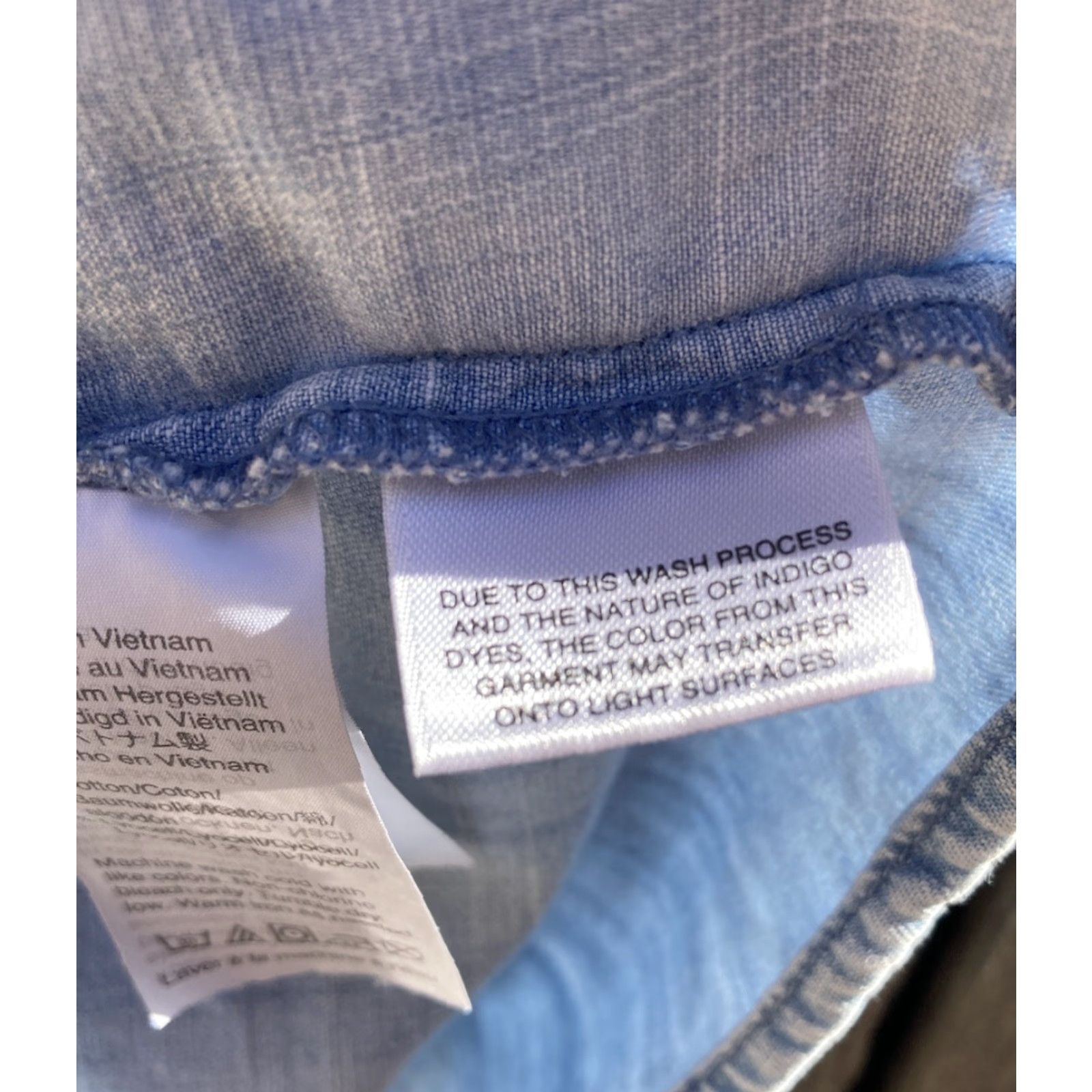 Madewell Madewell Button-Up Shirt Women's Blue Solid SS M Light Open Cowboy Workwear Size M / US 6-8 / IT 42-44 - 6 Thumbnail