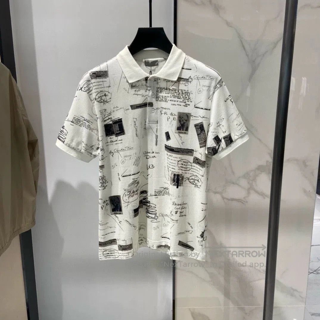 Dior Men's White Slim Short Sleeve Polo.
