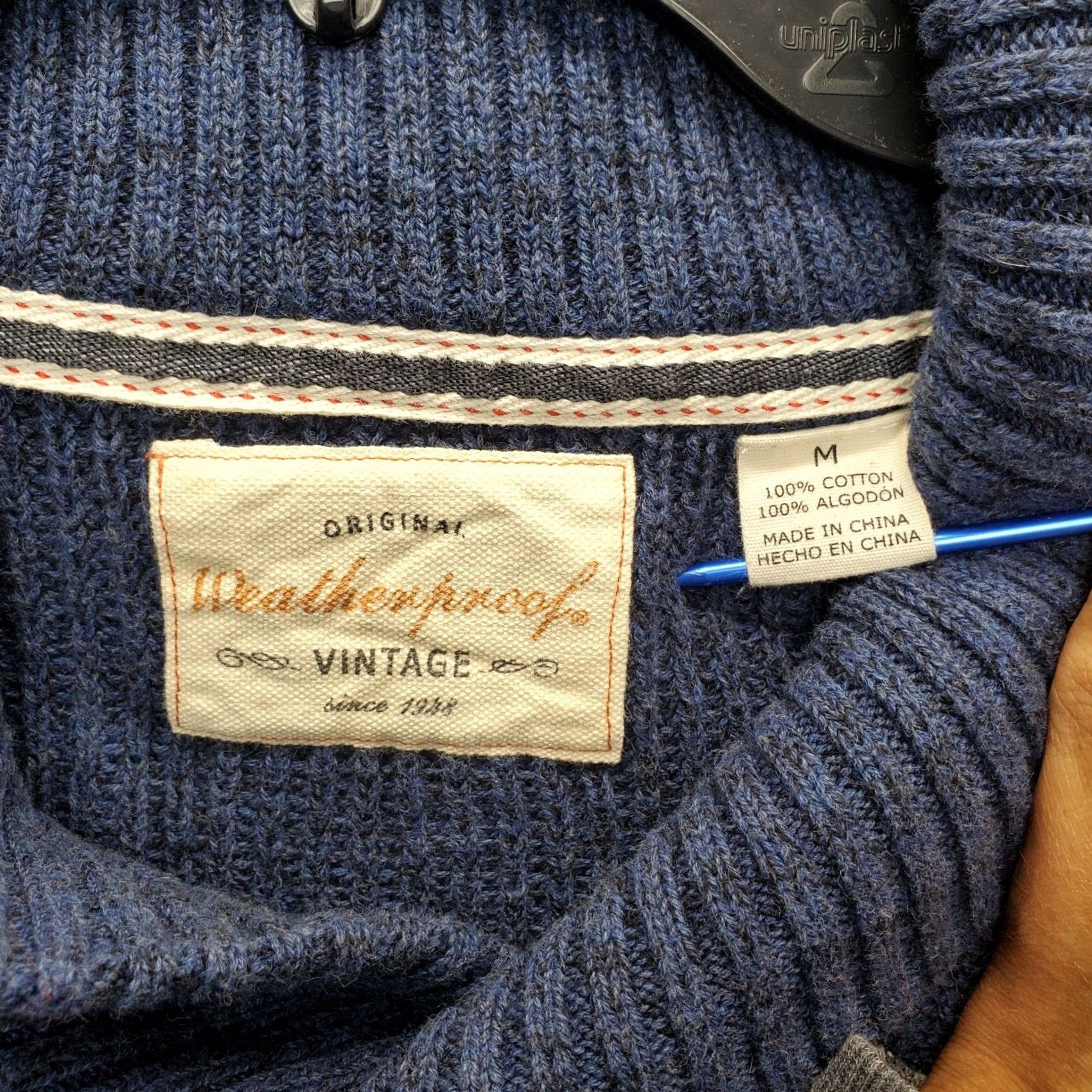 Weatherproof VINTAGE Weatherproof Sweater Mens M Blue Navy Chunky Knit Shawl Collar Pullover Size US M / EU 48-50 / 2 - 5 Thumbnail