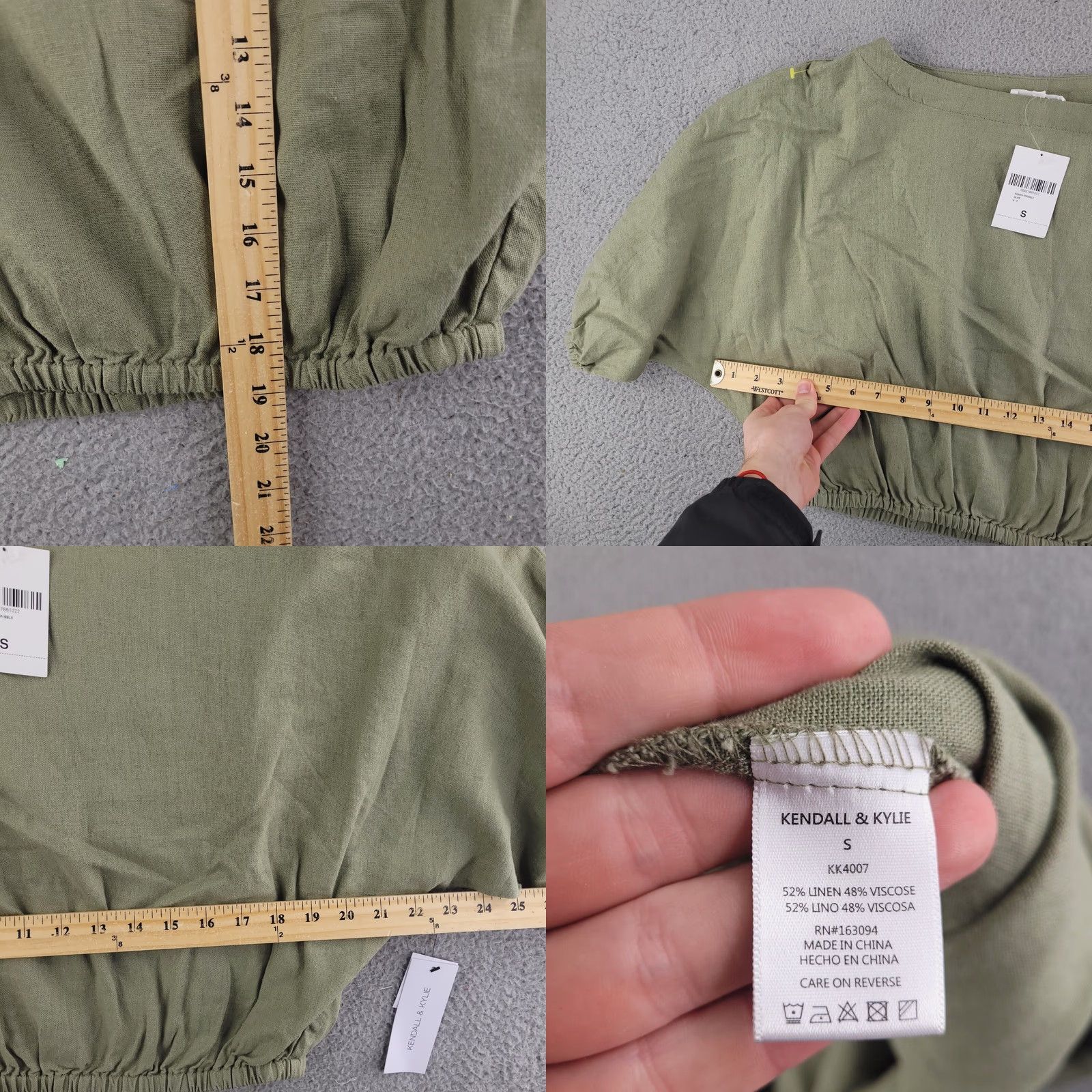 Forever 21 FOREVER 21 Blouse Shirt Womens S Linen Green Kendall Kylie Olive Woven Knit? Size S / US 4 / IT 40 - 8 Thumbnail