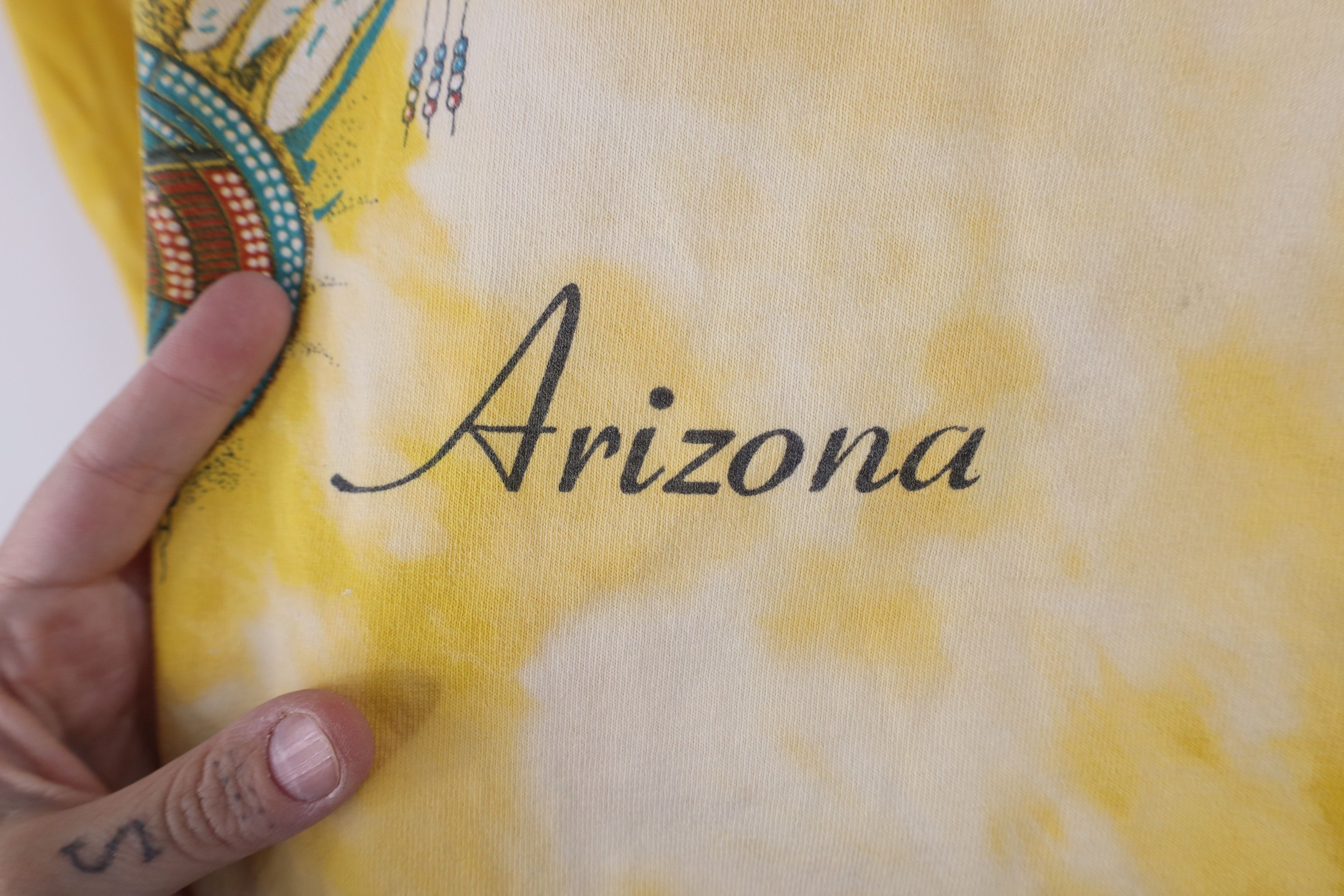 Vintage Vintage 90s Streetwear Wash Arizona Feather Bead T-Shirt USA Size US XL / EU 56 / 4 - 9 Thumbnail