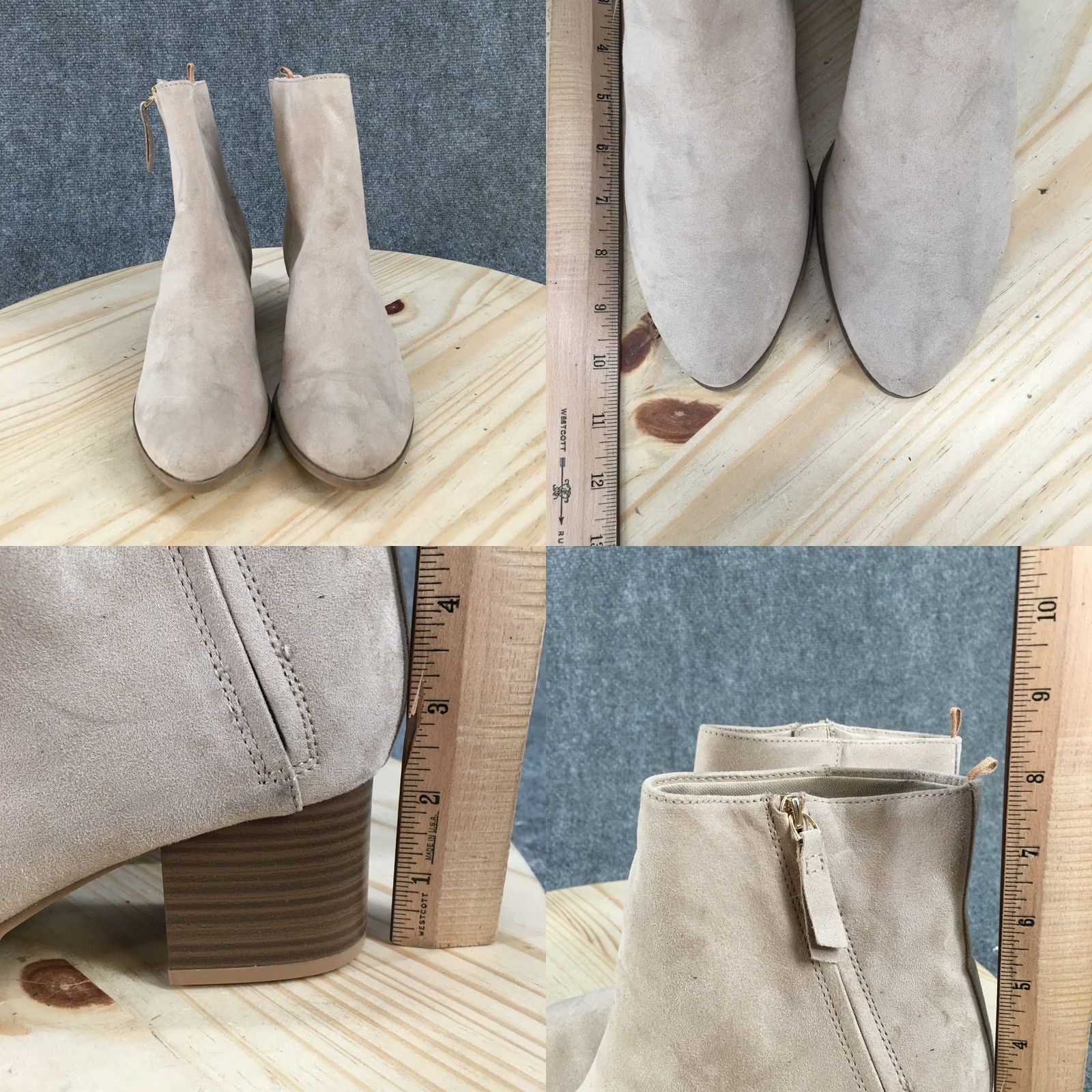 Old Navy Old Navy Boots Womens 8 Casual Side Zip Ankle Booties Beige Faux Suede Heels Size US 8 / IT 38 - 8 Thumbnail