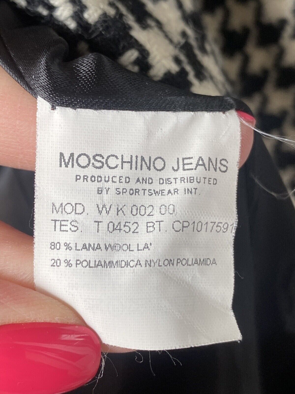 Moschino Moschino Jeans Wool Рoundstooth Print Long Wool Coat Size XL / US 12-14 / IT 48-50 - 15 Thumbnail