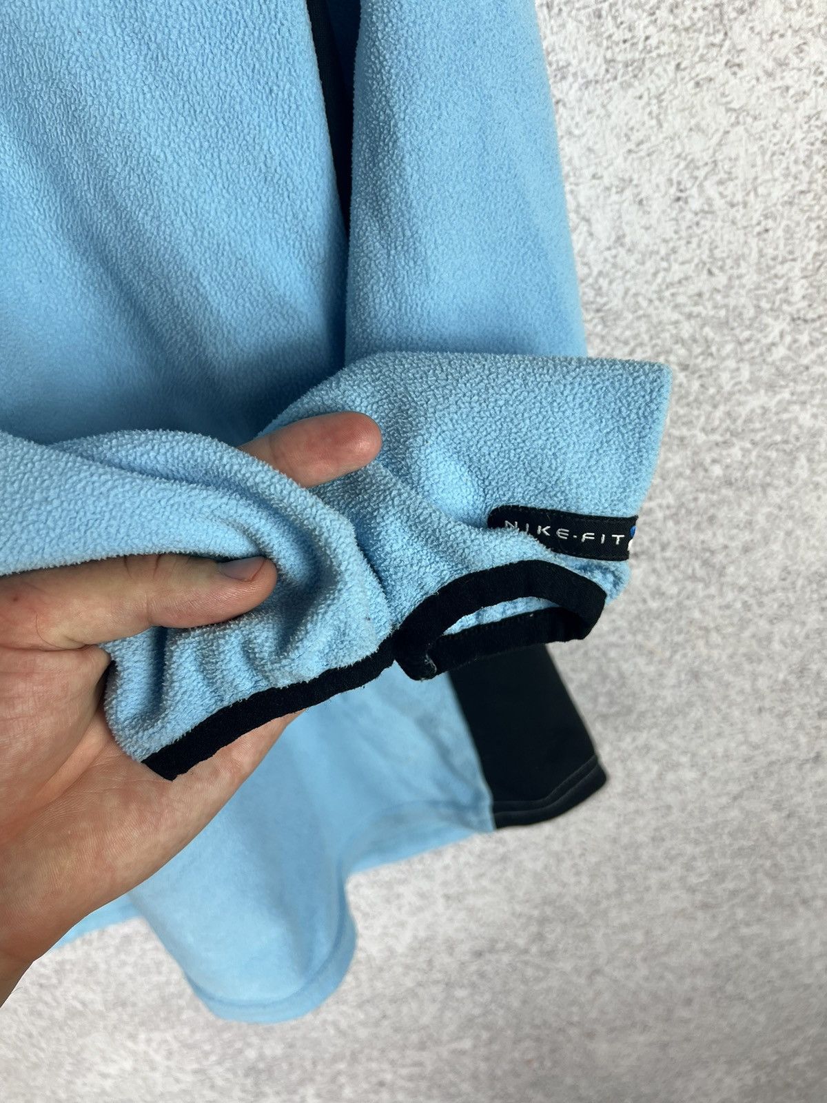 Nike Vintage Nike Small Swoosh Baby Blue Fleece Sweatshirt Size M / US 6-8 / IT 42-44 - 4 Thumbnail
