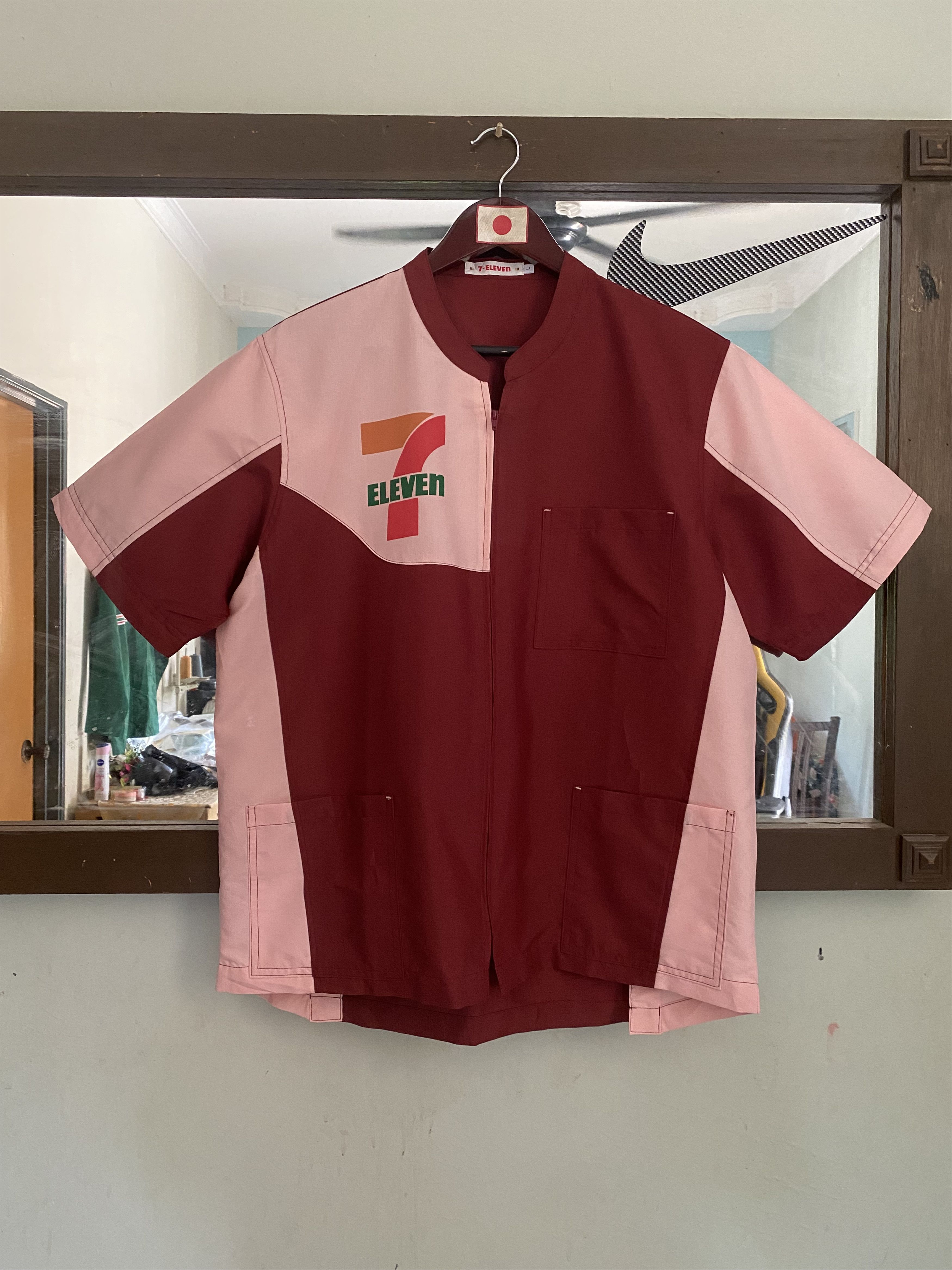 image of Seven 7 x Workers Vintage 7Eleven Shirt Full Ziper in Red, Men's (Size Large)