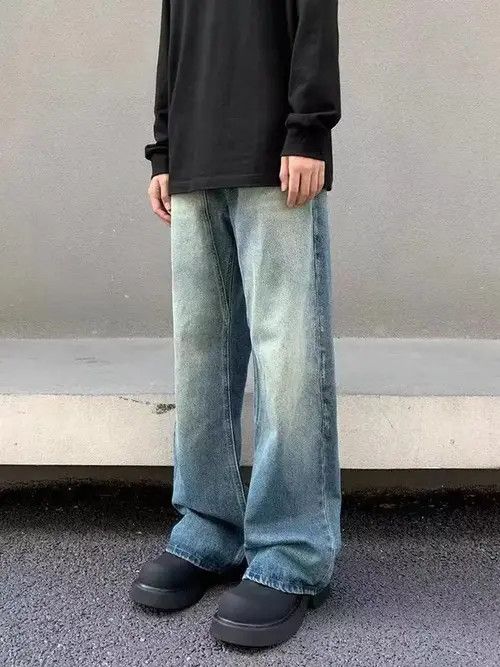 Japanese Brand Vintage vibe style washed and aged blue micro jeans Size US 32 / EU 48 - 3 Thumbnail