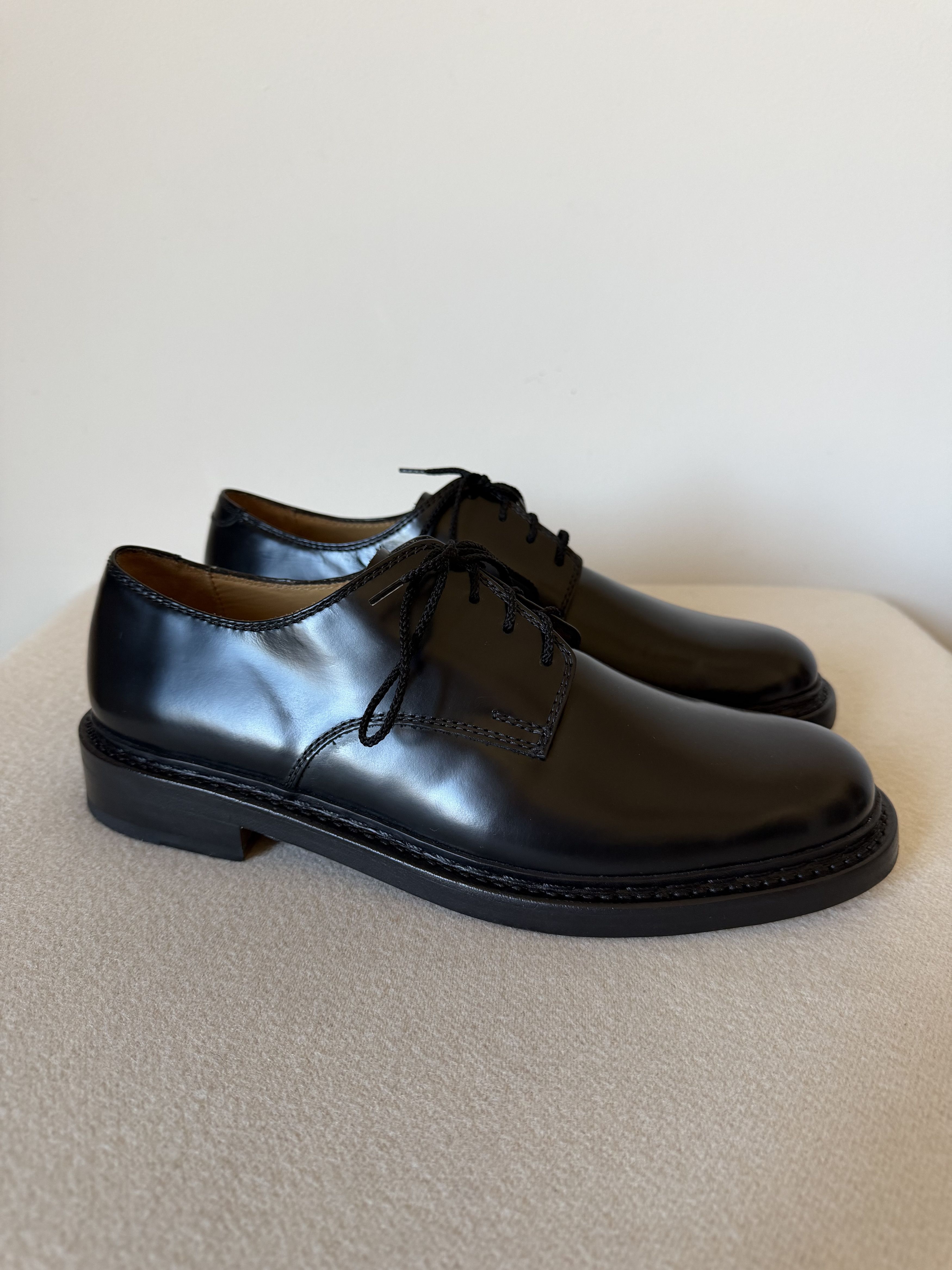 Our Legacy Uniform Parade Derby in Black Leather
