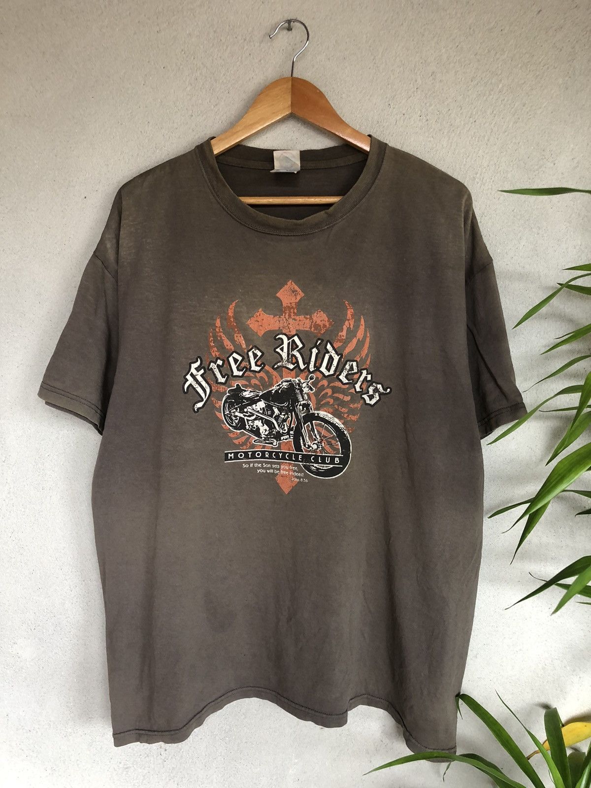 Affliction × Harley Davidson × Vintage Vintage Y2K Sunfaded Free Riders Motorcycle Club Tee Size US XL / EU 56 / 4 - 1 Thumbnail
