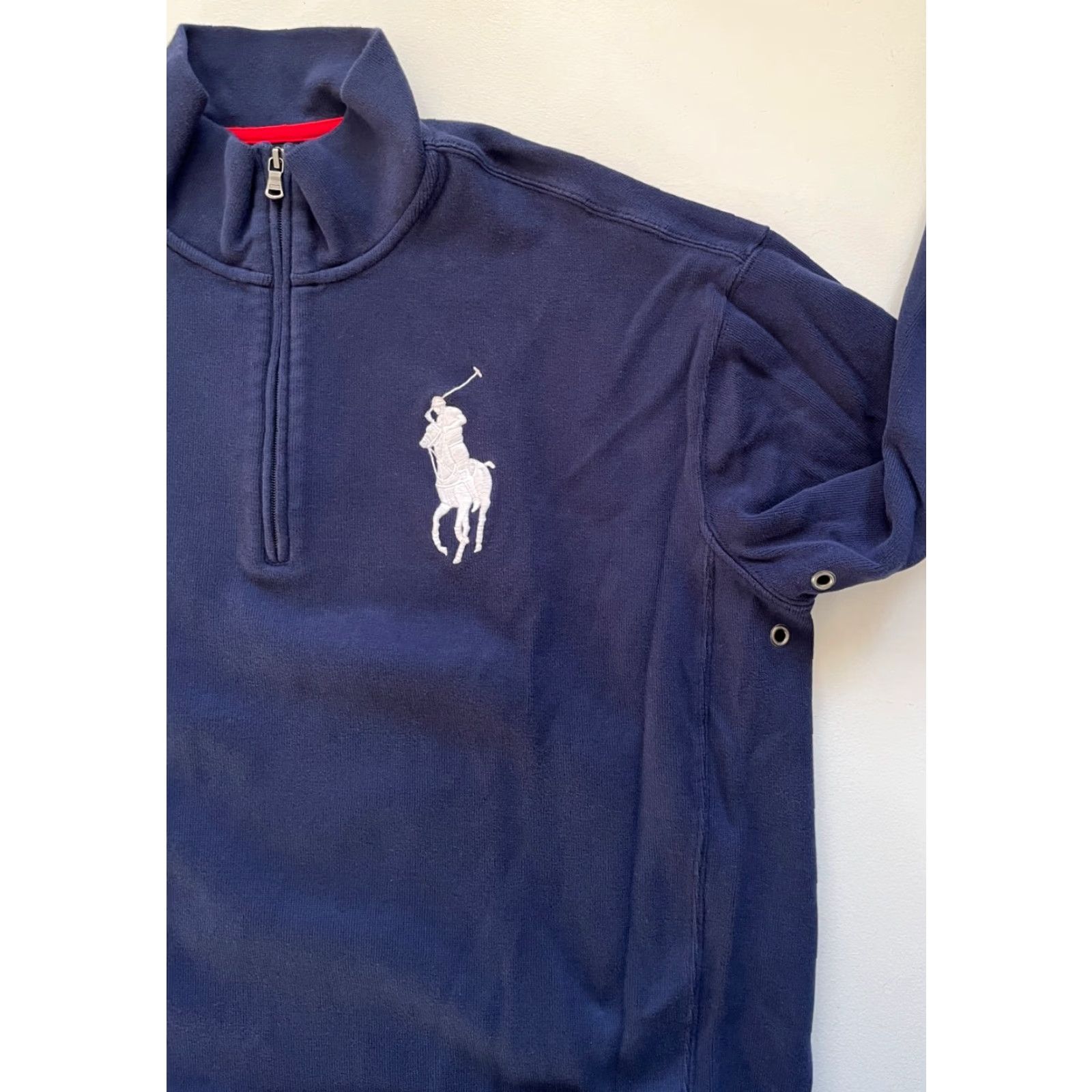Polo Ralph Lauren VINTAGE Polo Ralph Lauren Sweater 1/4 Zip Pullover Ski Patch Navy Blue LT Large Tall Mens Size US L / EU 52-54 / 3 - 6 Thumbnail