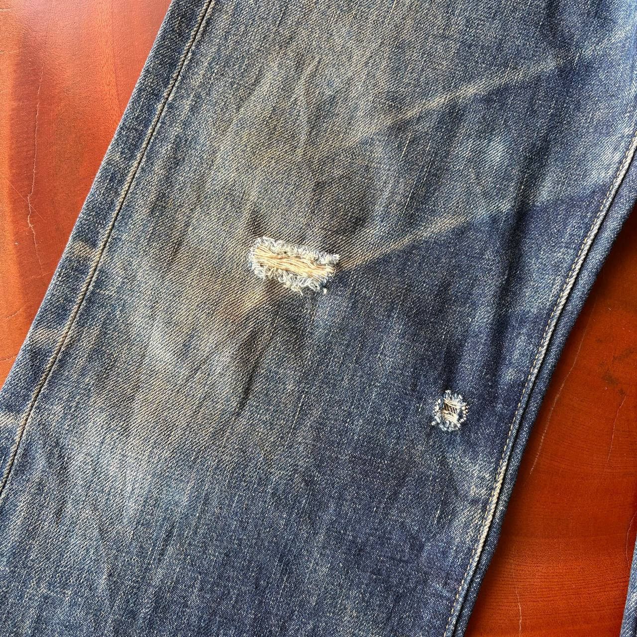 Levi's Vintage Clothing Levi’s 503B Big E Selvedge Distress Vintage Dark Blue Pants Size US 29 - 10 Thumbnail