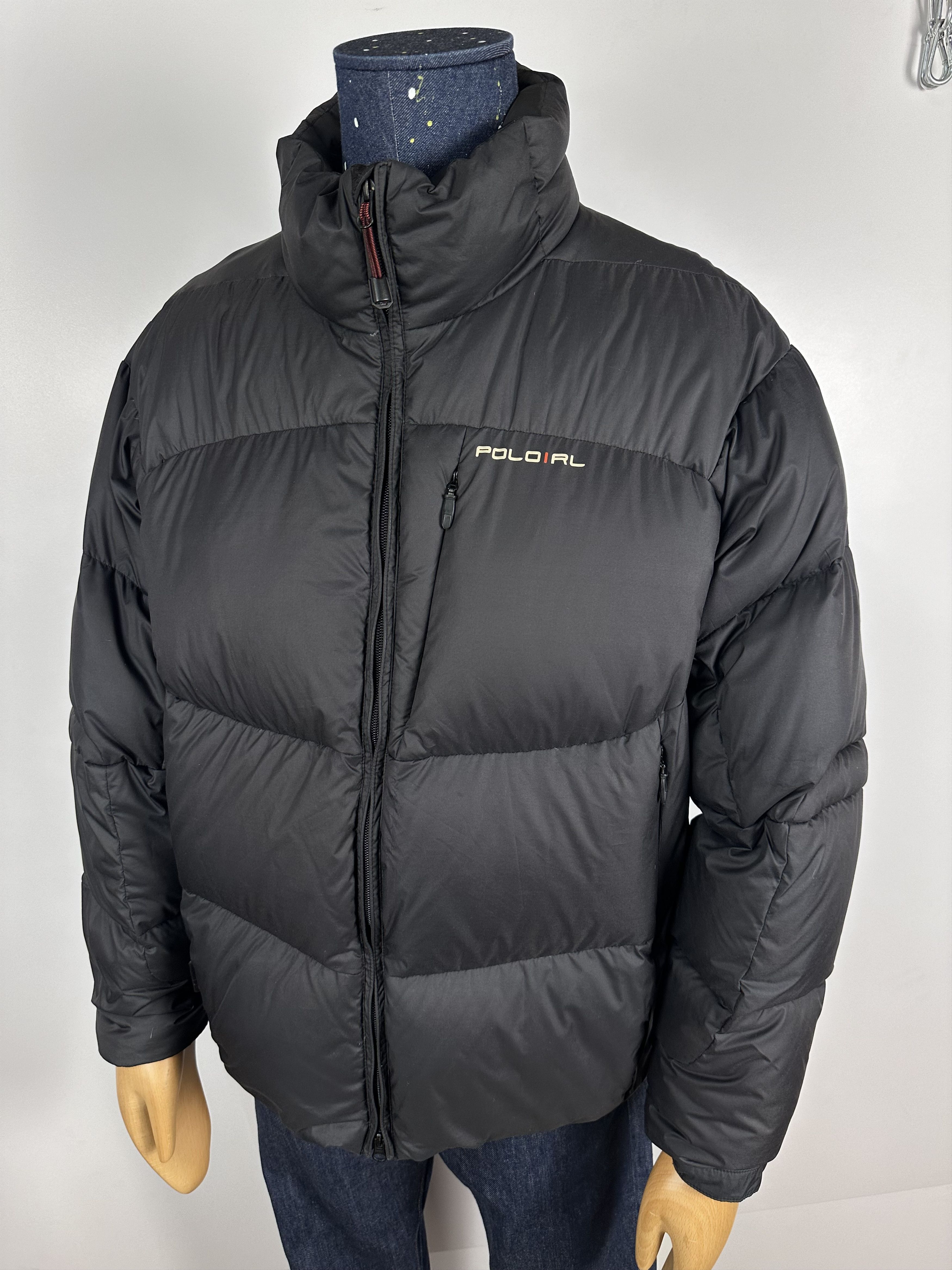 Vintage Polo Ralph Lauren Puffer Down Jacket Black Size XL