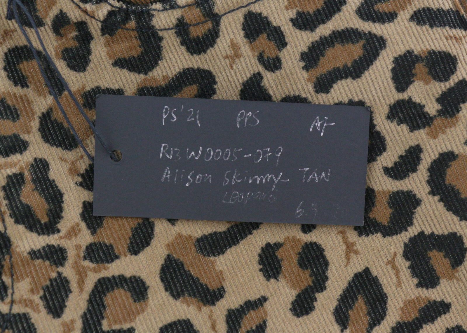 ALISON SKINNY 27 Tan Leopard Ankle Corduroy Brown 85777