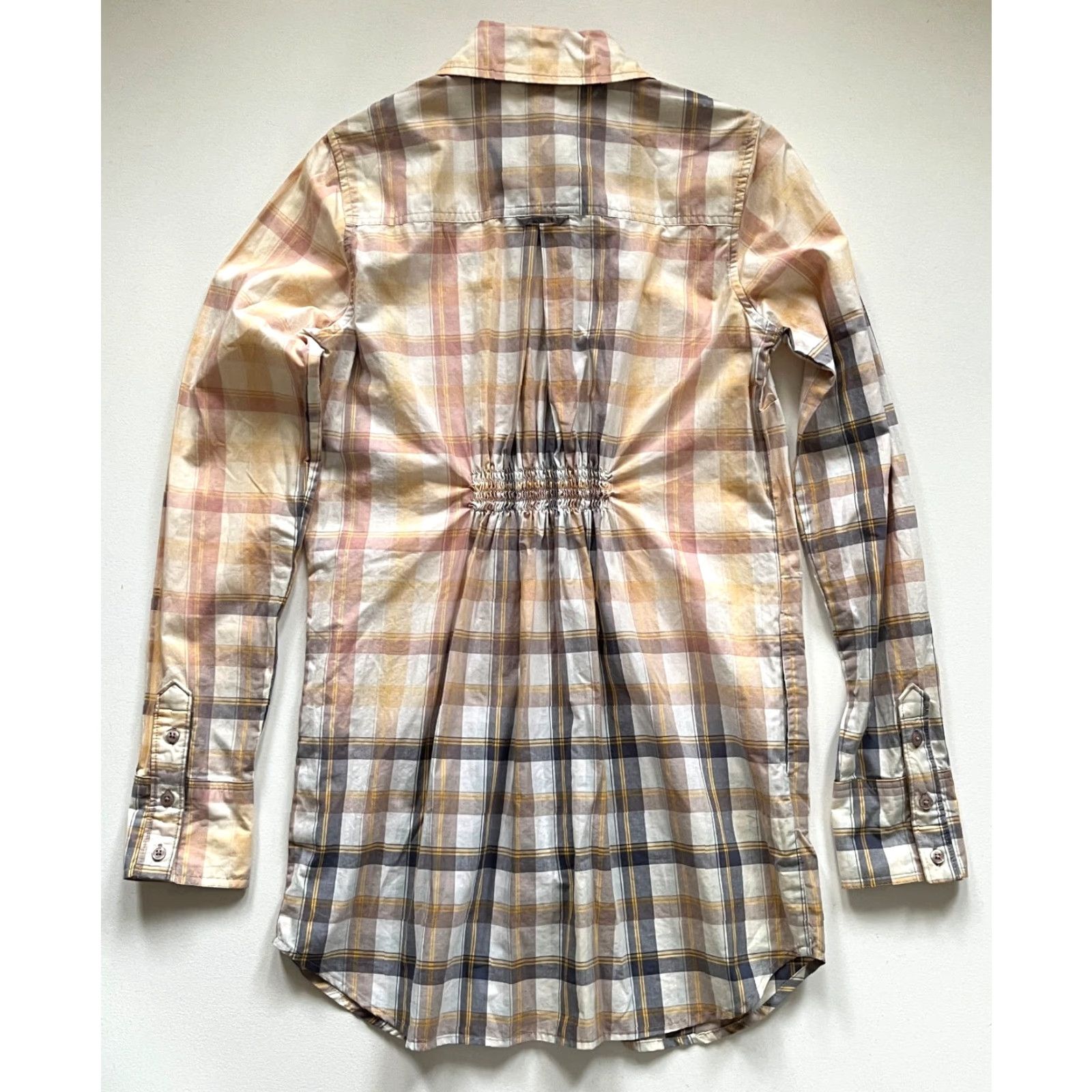 Free People NWT Free People Tunic Top Navy Plaid Size 8 Womens Button-Up Shirt 100% Cotton Long Sleeve Size M / US 6-8 / IT 42-44 - 6 Thumbnail