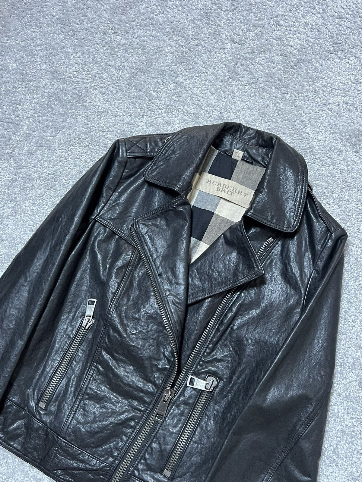 Burberry Burberry Brit Black Leather Biker Jacket Size 40 IT Size S / US 4 / IT 40 - 5 Thumbnail