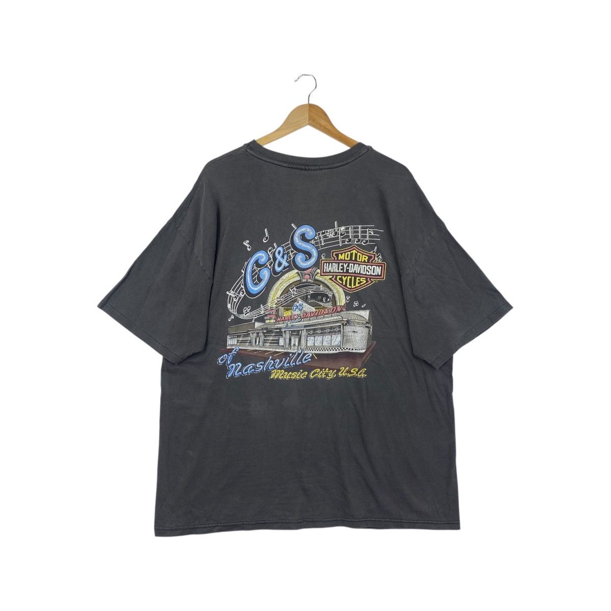Harley Davidson Vintage 90s Trashed HARLEY-DAVIDSON Motorcycle T Shirt Size US XXL / EU 58 / 5 - 4 Thumbnail