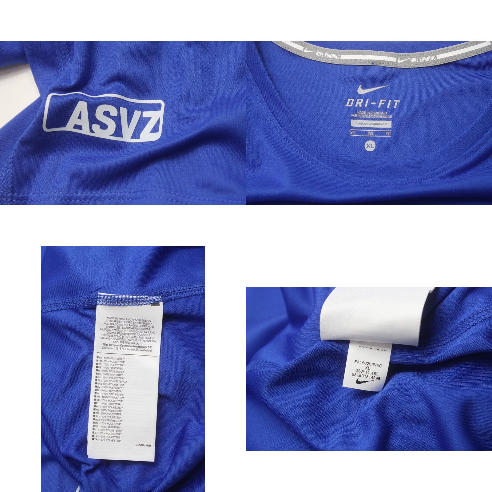 Nike Nike Running Dri-Fit T-Shirt Jersey Crew Neck XL Sleeveless 3 Piece Mens Blue Size US XL / EU 56 / 4 - 8 Thumbnail