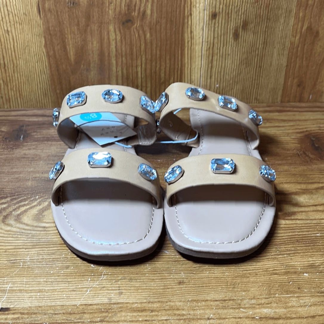 Vintage VINTAGE? No. Just rearrange: A new day Womens Brit Sandals Slip On Rhinestones Tan 8.5 Sandal Strappy Size 8 1/2 NEW Size US 9 / IT 39 - 3 Thumbnail