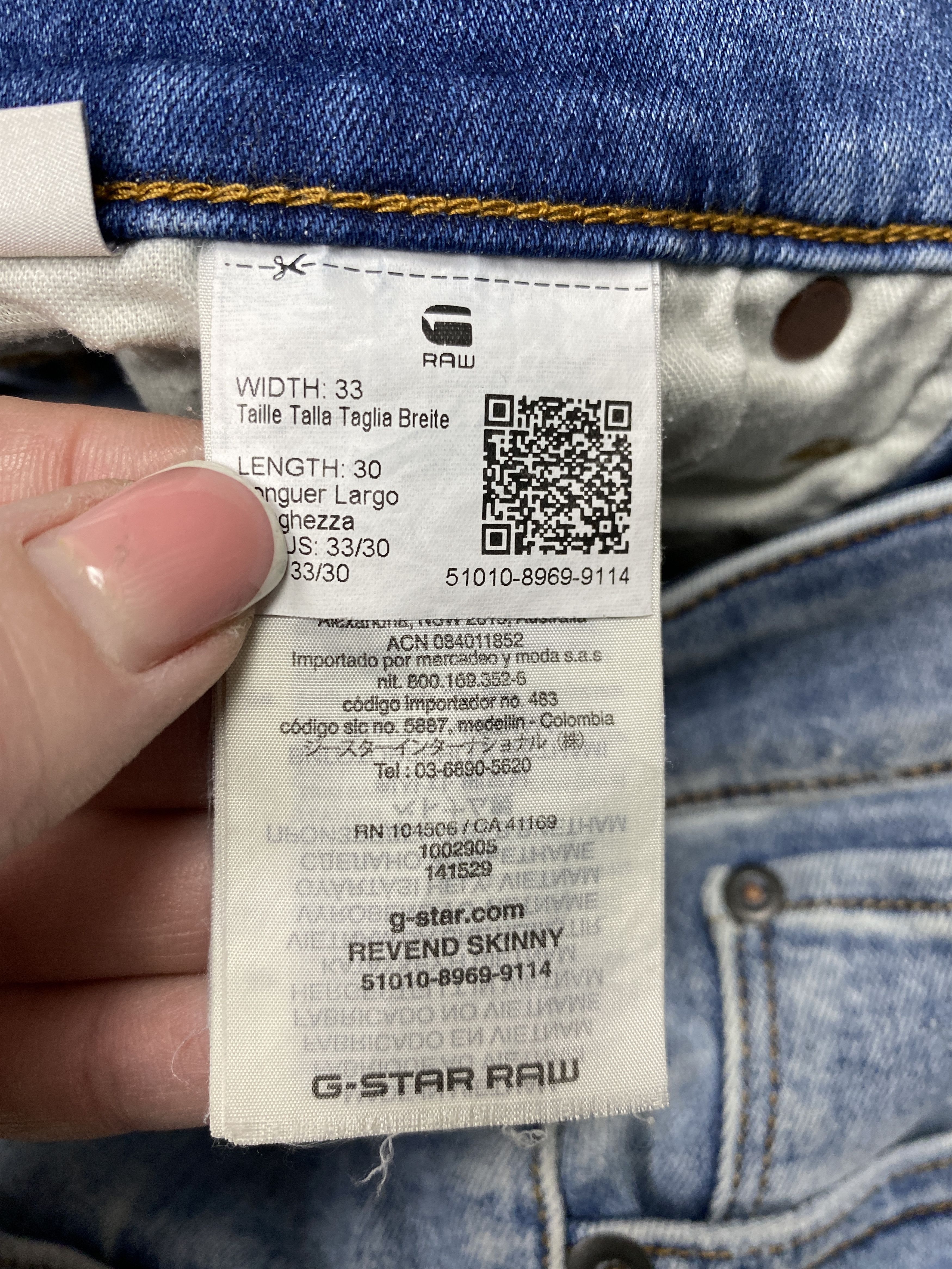 G-Star G Star Raw Mens Revend Skinny Denim Pants Jeans Size US 33 - 4 Thumbnail