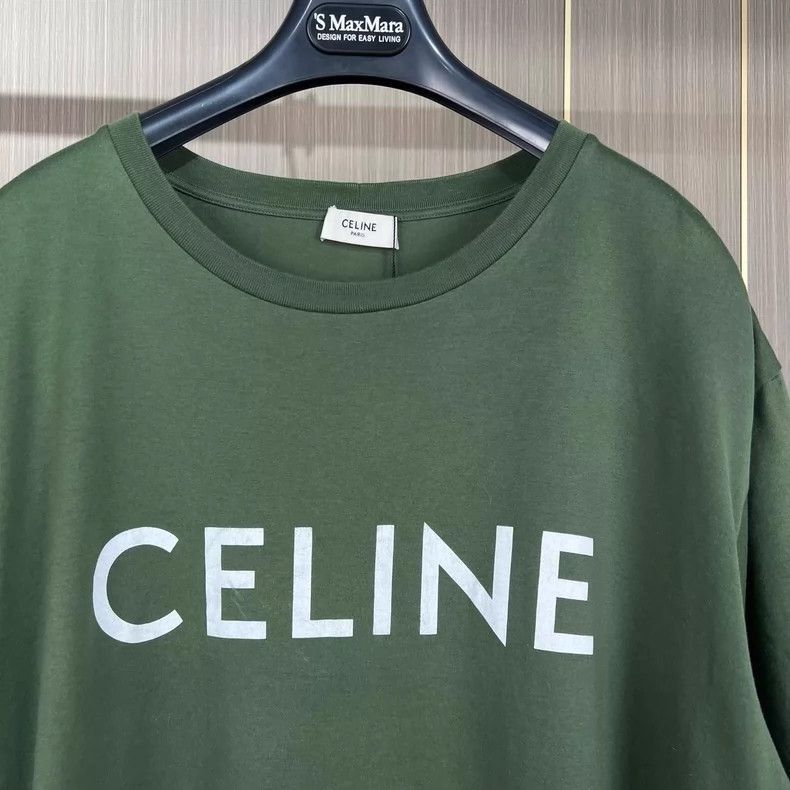 Celine Celine Green Short Sleeve TShirt Size L Size US L / EU 52-54 / 3 - 3 Thumbnail