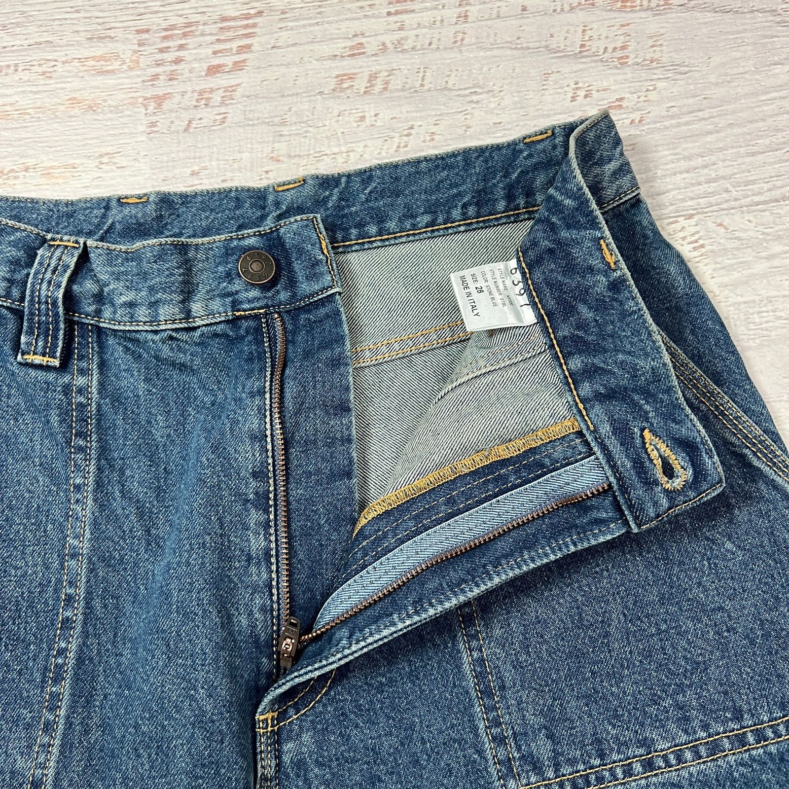 6397 6397 NP300 Patch Pocket Straight Jean Stone Blue Italy Sz 28 Size 28" / US 6 / IT 42 - 4 Thumbnail
