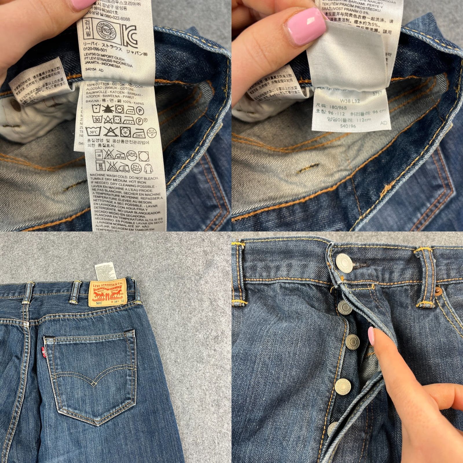 Levi's Levi's 501 Jeans Relaxed Straight 36 32 Denim Blue Button Fly Mens Regular Waist 36 Inseam 32 Vintage No Size US 36 / EU 52 - 8 Thumbnail