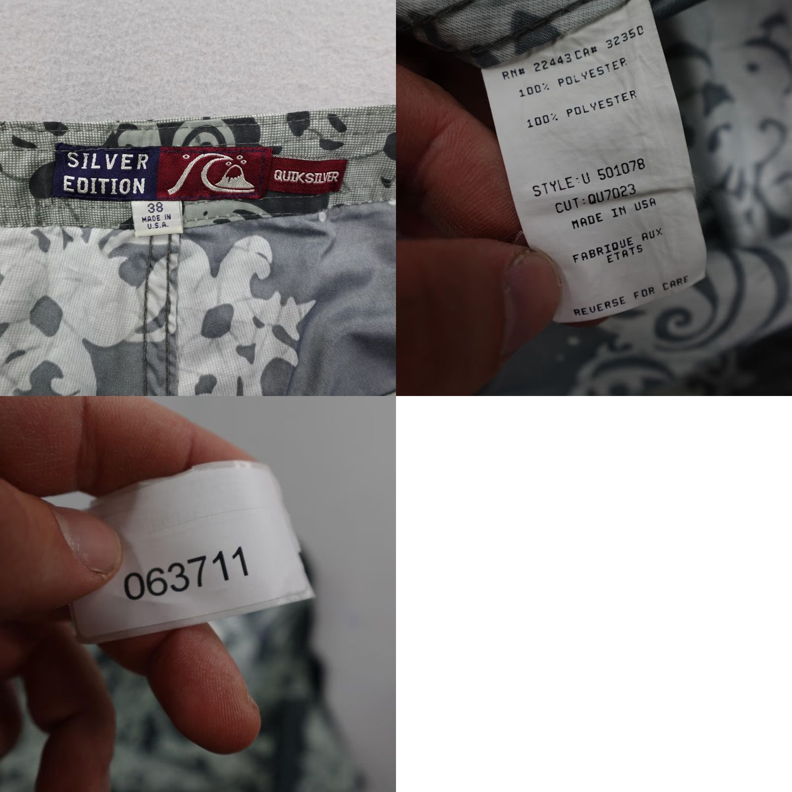 Quiksilver VINTAGE Quiksilver Board Shorts Mens 38 Swim Trunks Bathing Suit Gray Paisley 90s Surfing USA Mens Size US 38 / EU 54 - 8 Thumbnail