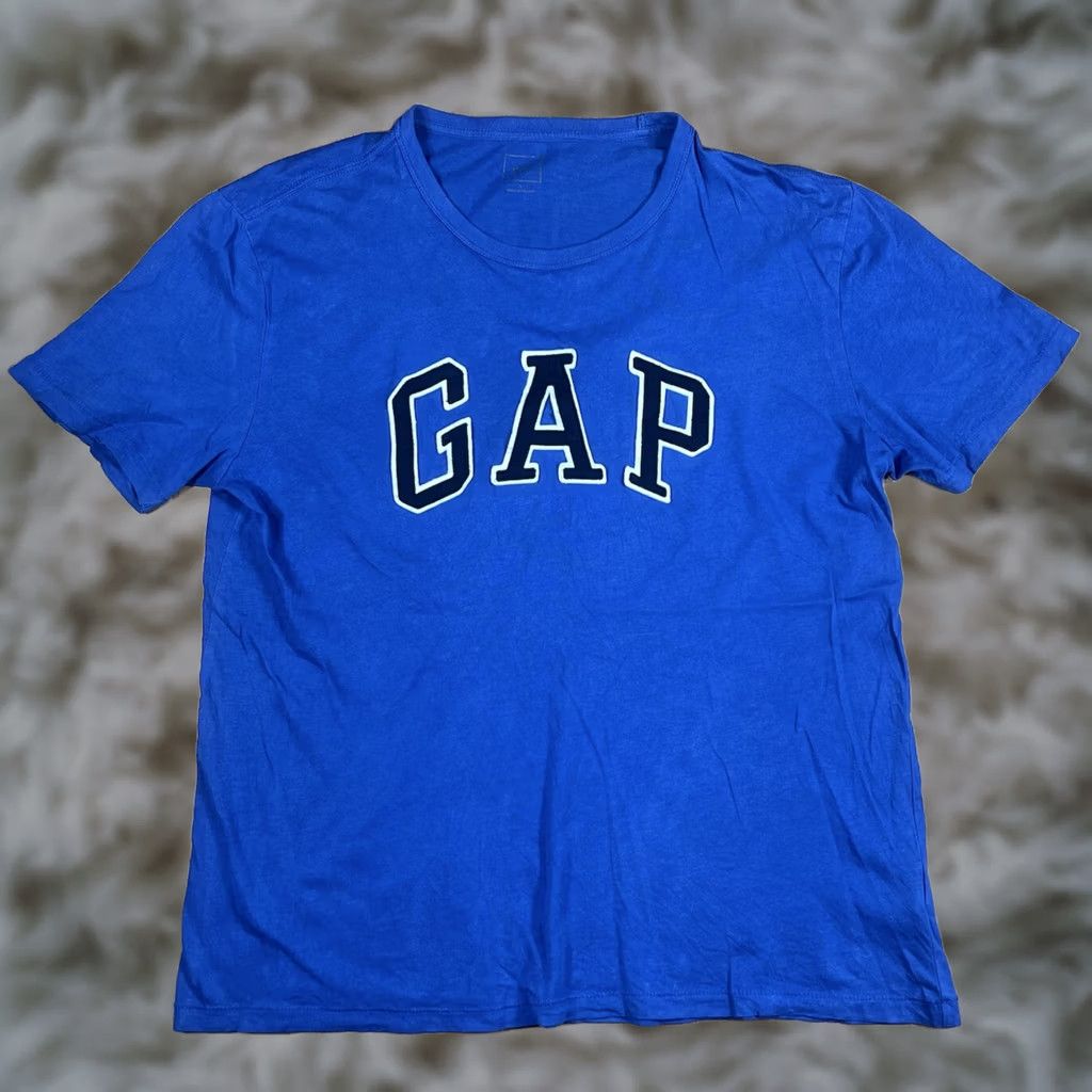 Gap Gap RoundNeck T-Shirt Mens Size L Blue Short Sleeve 100% Cotton Pullover Regular Fit Vintage: No Size US L / EU 52-54 / 3 - 1 Thumbnail