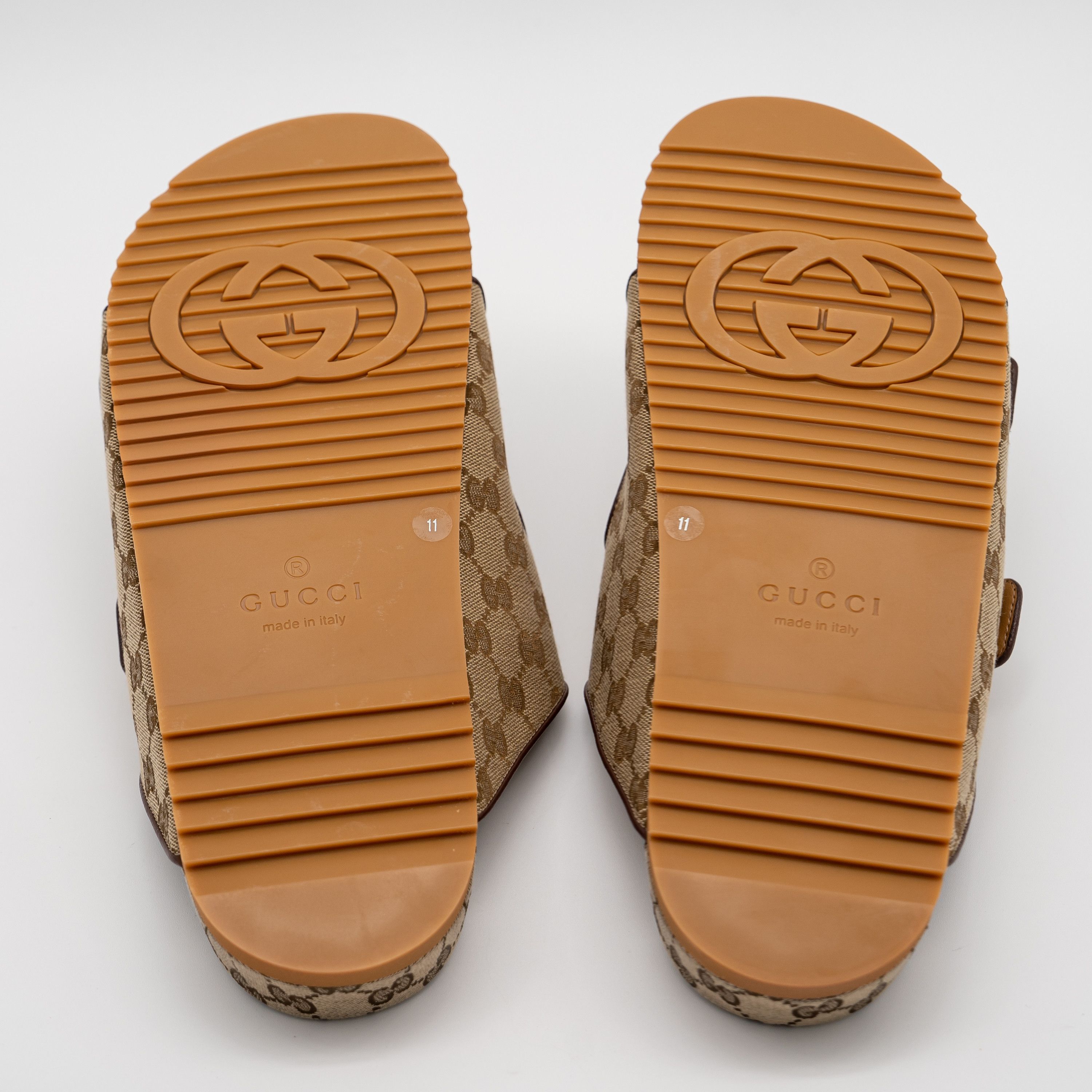 Gucci 11G 11.5 US Gucci GG Canvas Slide Sandals Straps Beige Brown Size US 11.5 / EU 44-45 - 6 Thumbnail