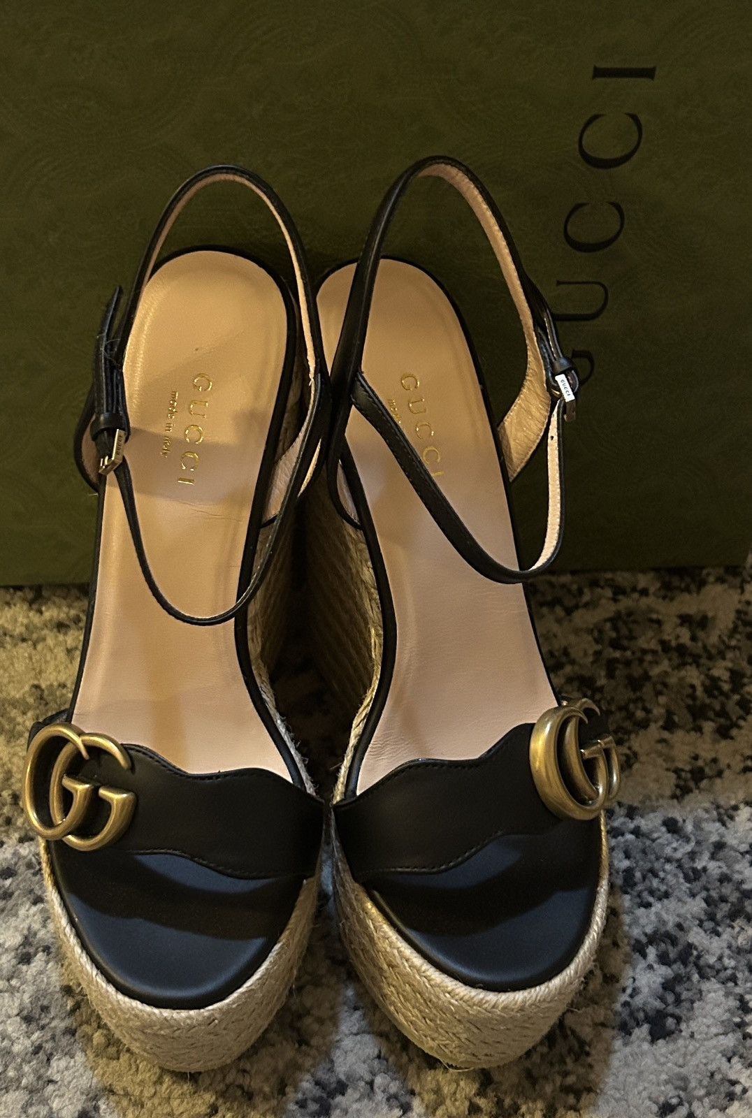 Gucci Gucci Aitana Logo Espadrille Platform Sandal Size US 4.5 / IT 34.5 - 5 Thumbnail