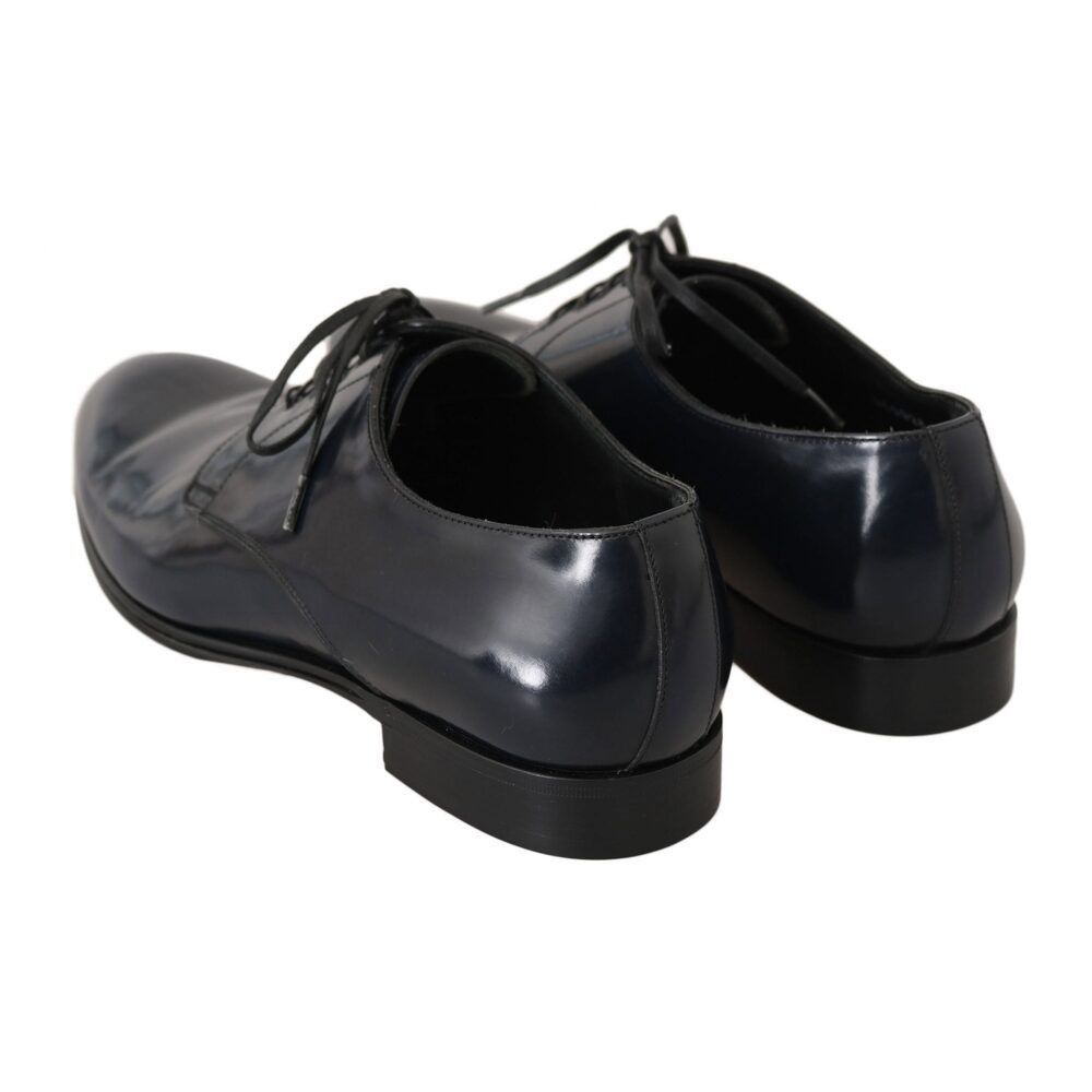 Dolce & Gabbana Dolce & Gabbana Elegant Dark Blue Leather Derby Dress Shoes Size US 6 / EU 39 - 6 Thumbnail