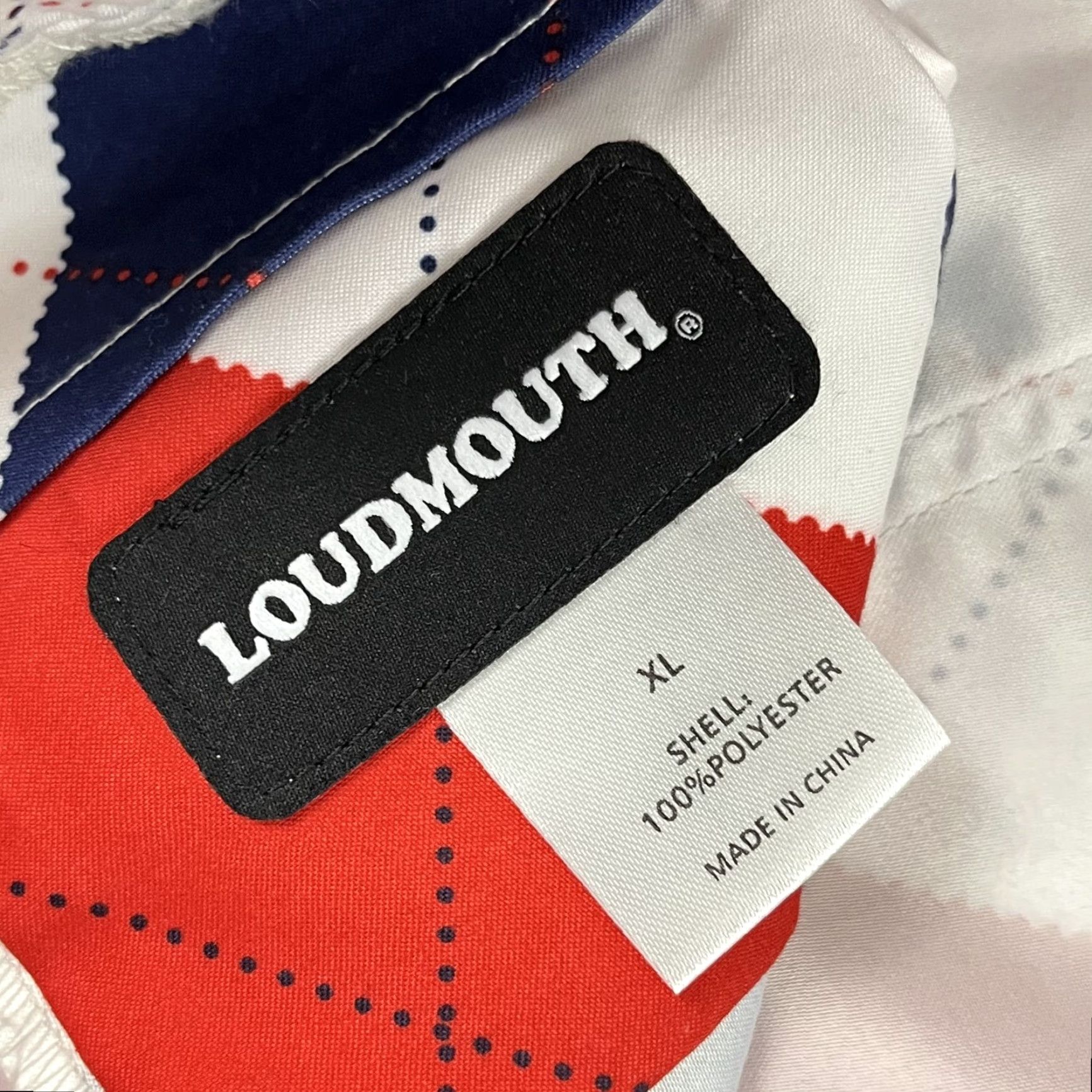 Vintage LOUDMOUTH Shorts Men XL 6" Red White Blue Argyle USA July 4th Hybrid Swim Golf Regular Pants/Shorts? Size US 36 / EU 52 - 2 Thumbnail