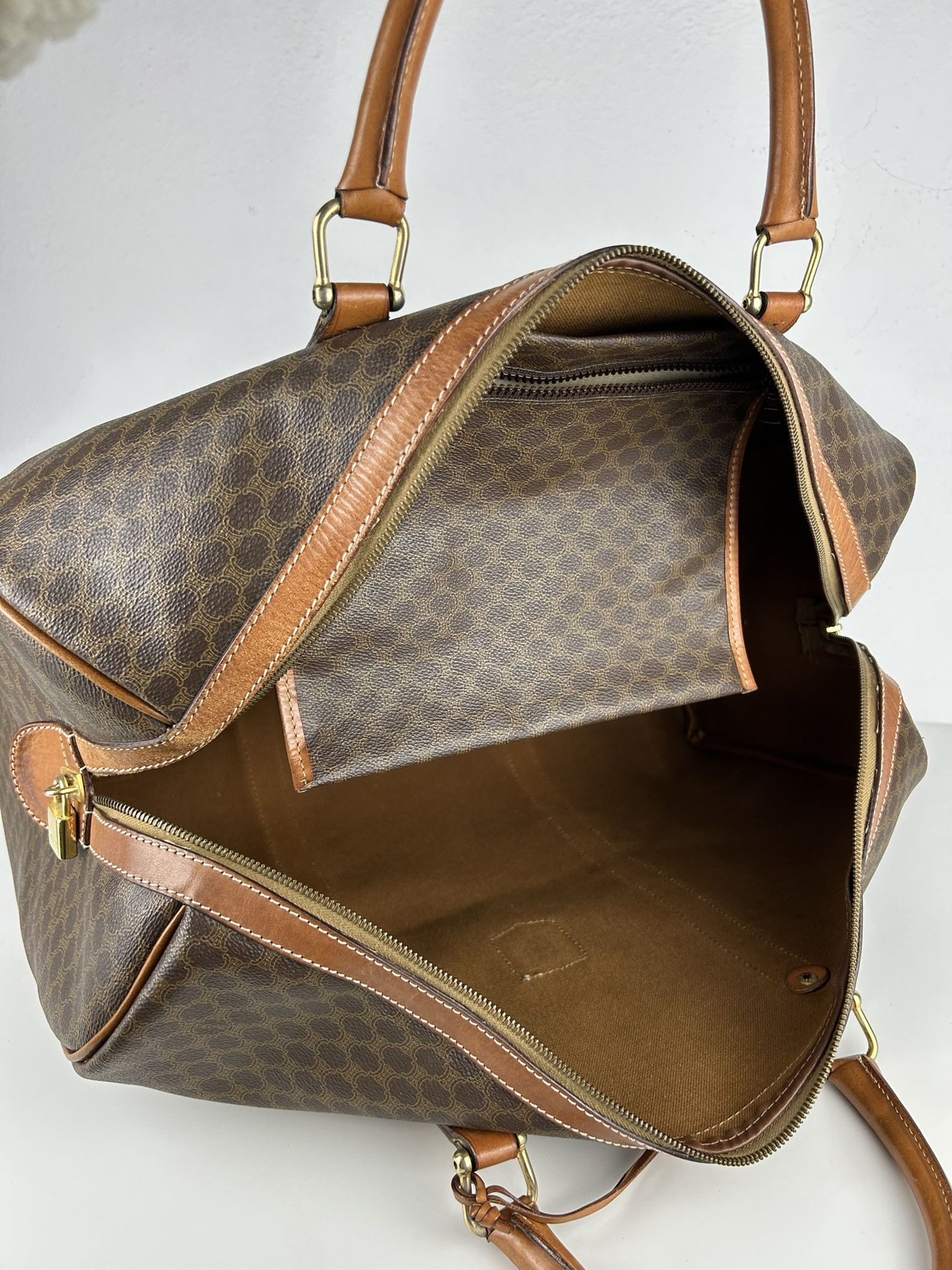 Celine Vintage 90s Celine macadam monogram boston bag Size ONE SIZE - 15 Thumbnail