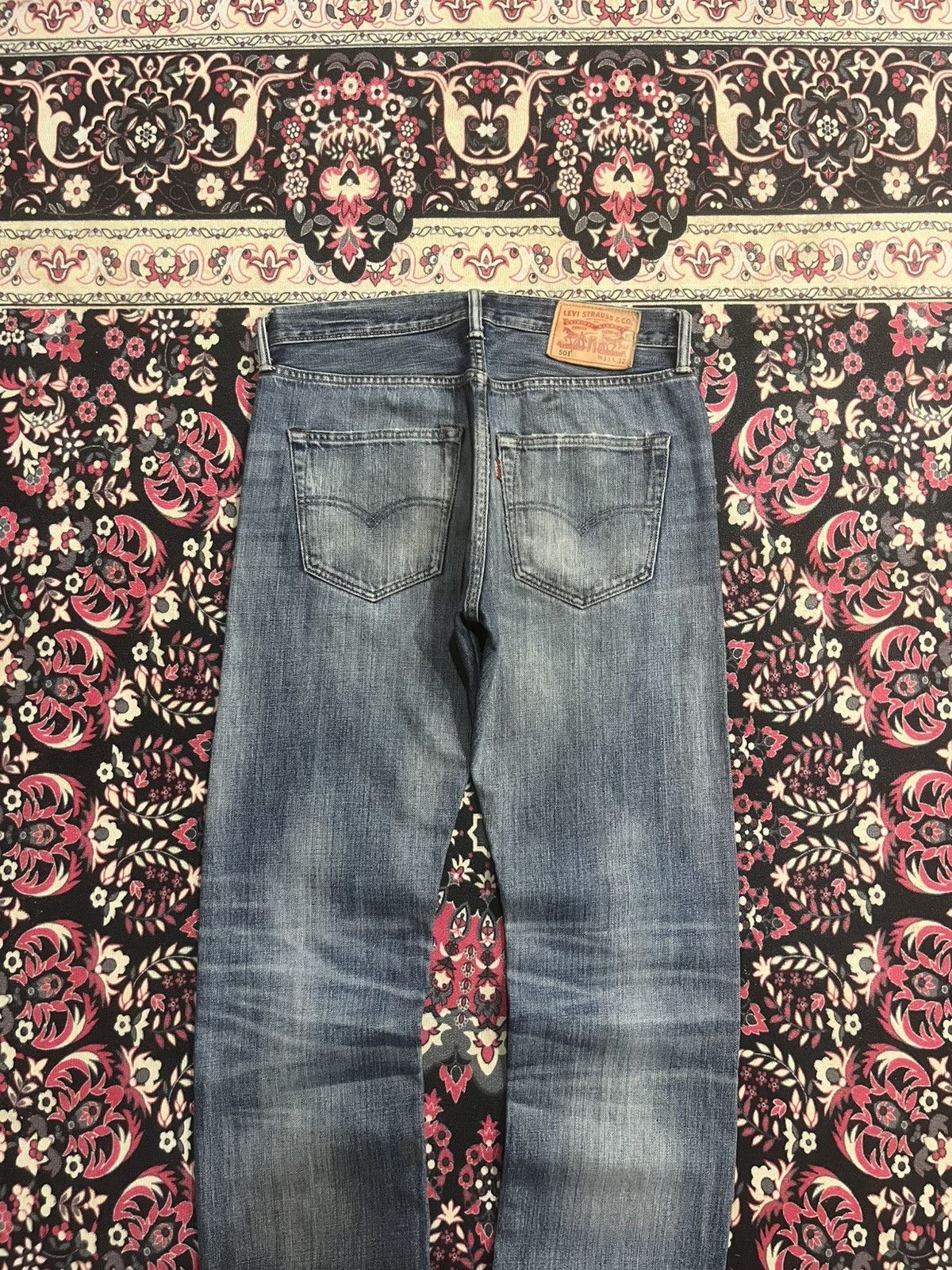 Levi's Vintage Levi’s 501 Blue Faded Washed Distress Straight Jeans Size US 31 - 8 Thumbnail