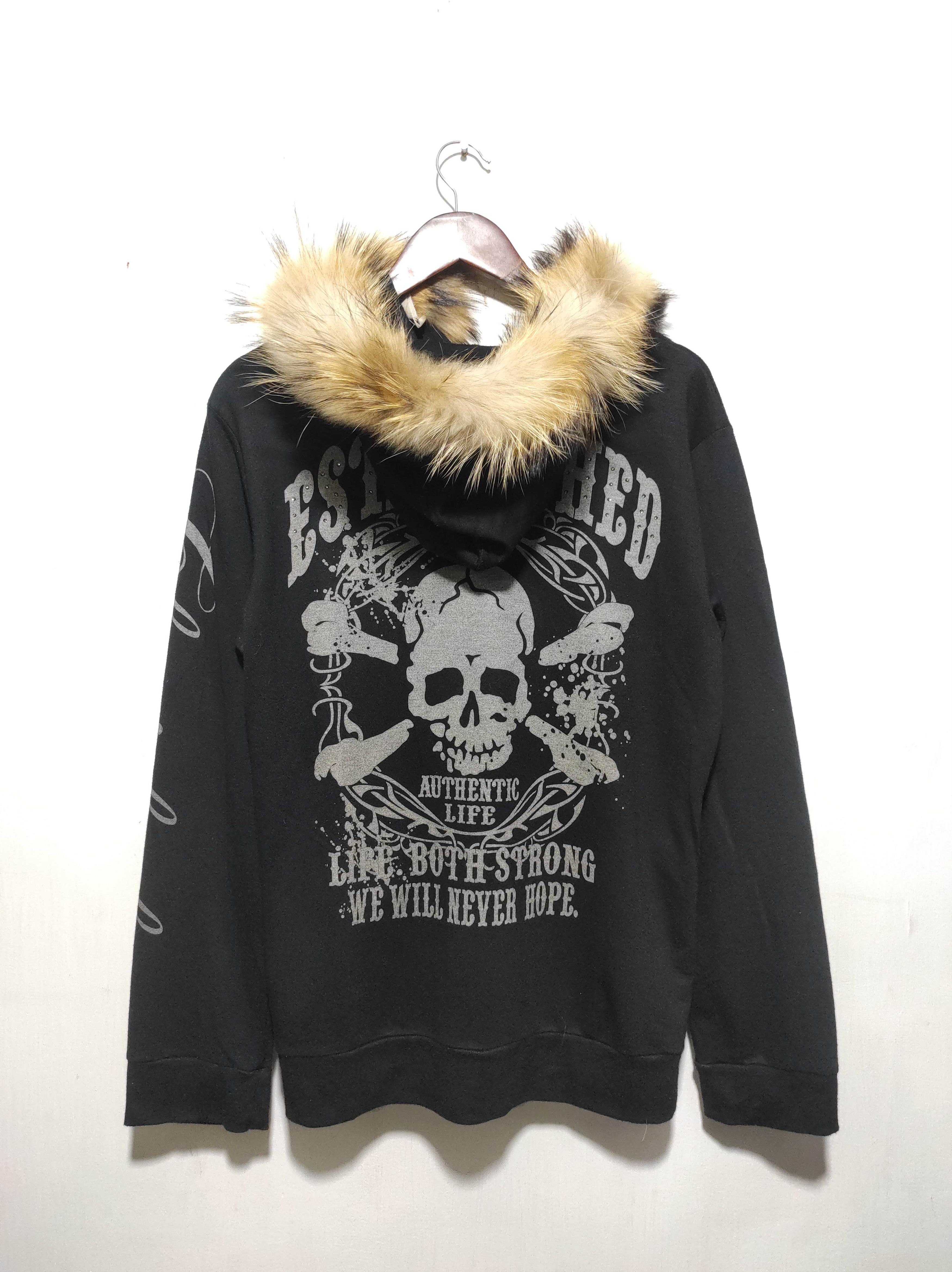 Blue Strive Skull Fur Hoodie IfSixWasNine LGB style