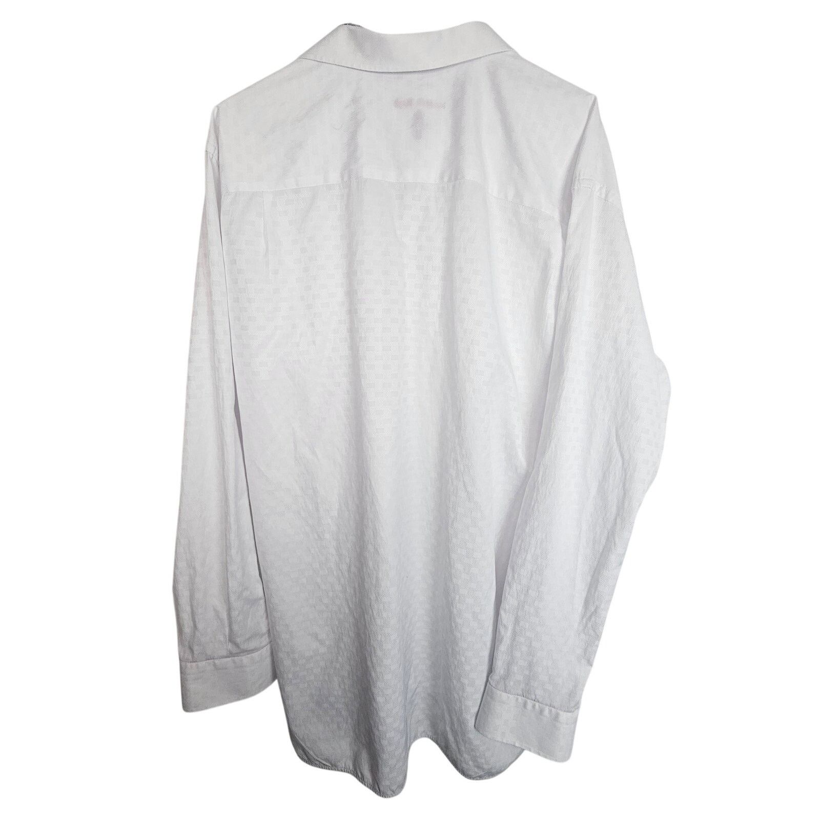 Luchiano Visconti Luchiano Visconti Mens White Geometric Dress Shirt Size 2XLT Size US XXL / EU 58 / 5 - 8 Thumbnail