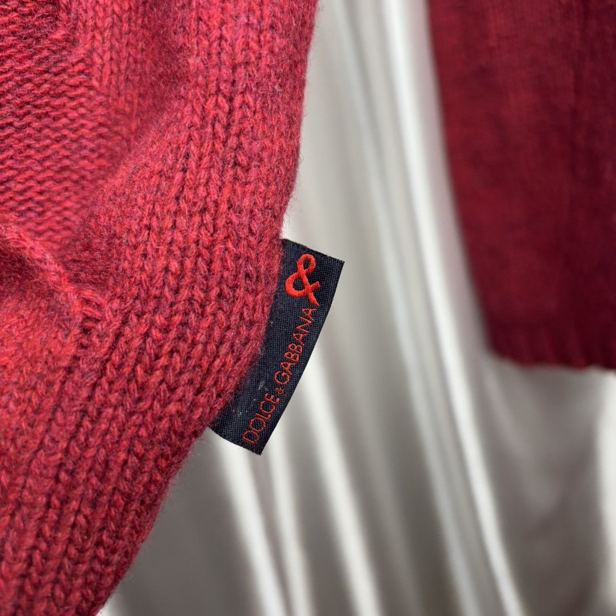 Dolce & Gabbana × Vintage vintage d&g sweater zip woolen burgundy Dolce & Gabbana Size M / US 6-8 / IT 42-44 - 14 Thumbnail