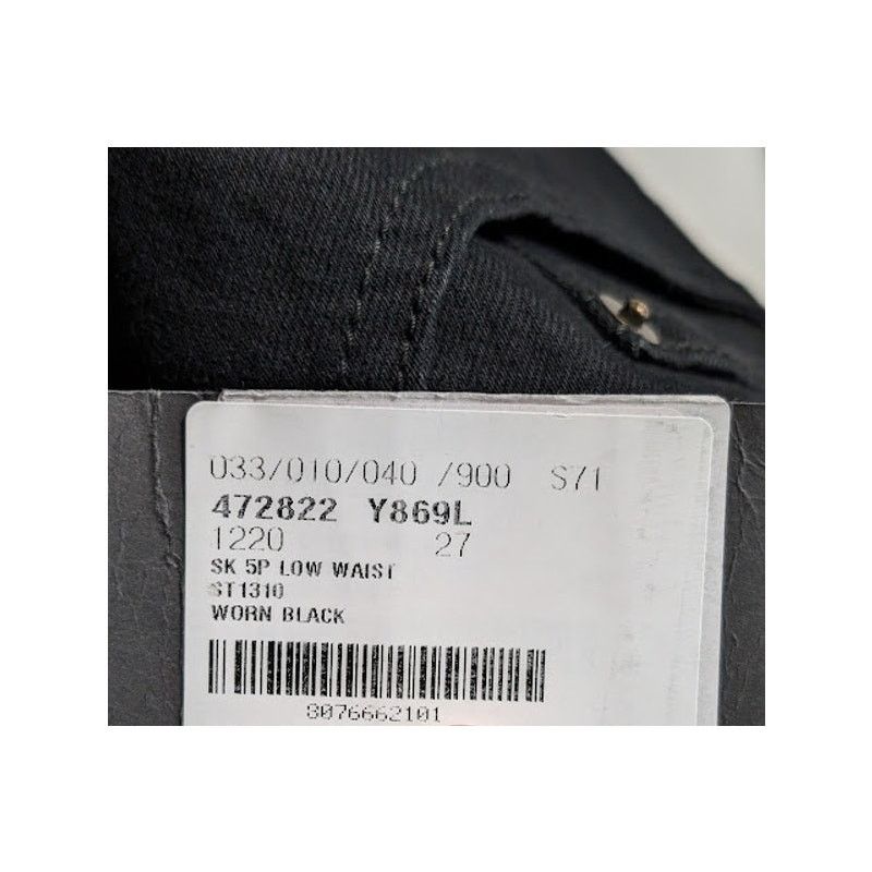 Saint Laurent Paris o1rshd1 SK 5P Low Wash Jeans in Worn Black Size US 27 - 21 Thumbnail