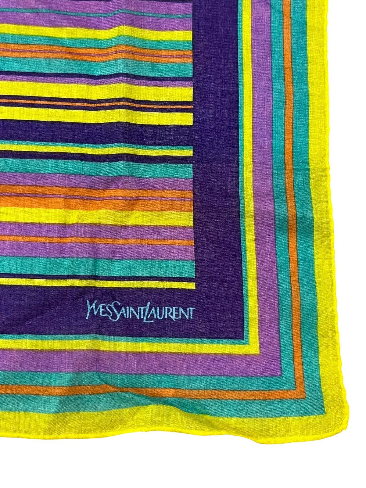 Yves Saint Laurent 🌈90’s YSL Pop Art Stripe Handkerchief Neckerchief Scarf 90s Size ONE SIZE - 3 Thumbnail