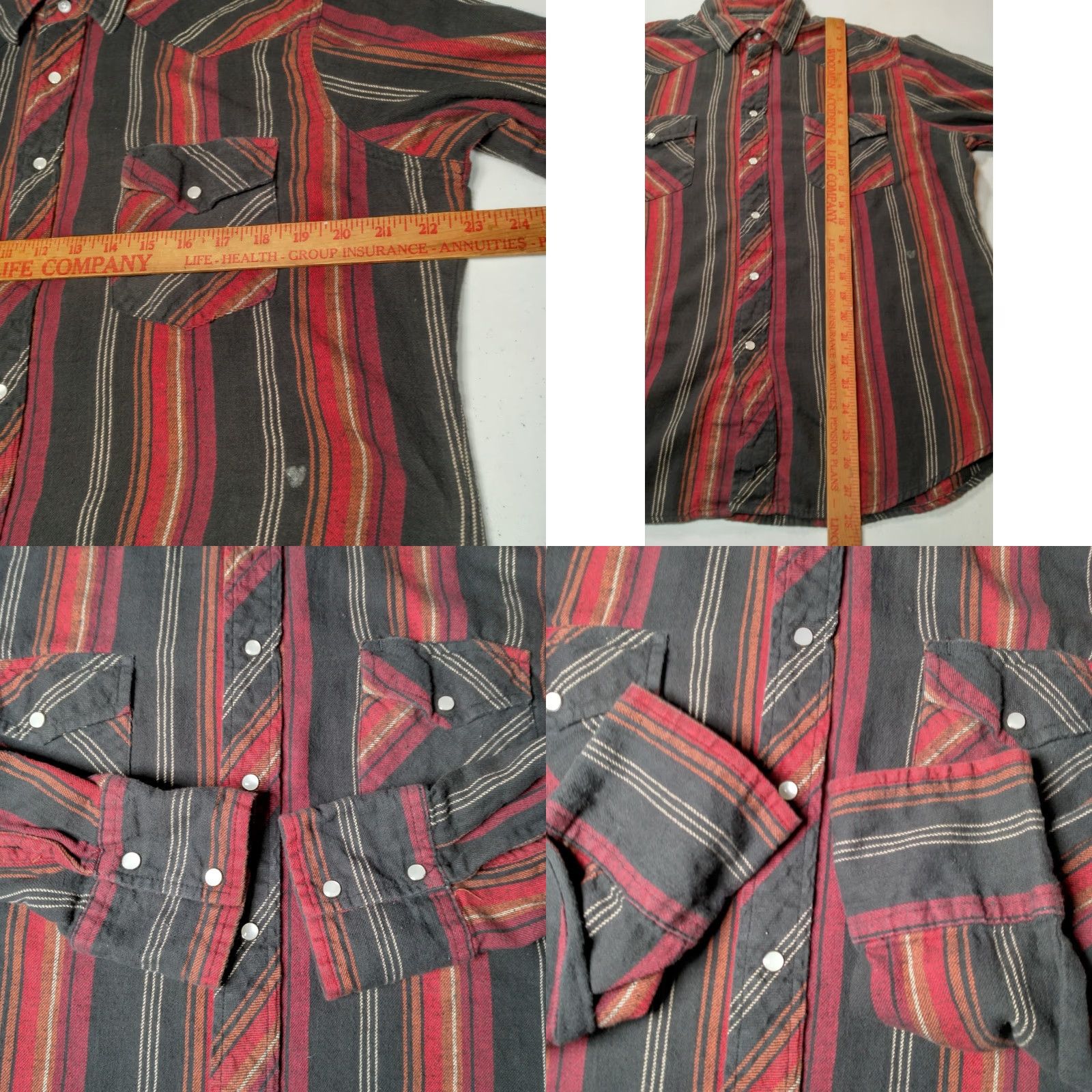 Wrangler Wrangler Western Shirt Men L Red Flannel Snap Long Sleeve Cowboy Rodeo Pockets Cotton Mens Size US L / EU 52-54 / 3 - 8 Thumbnail