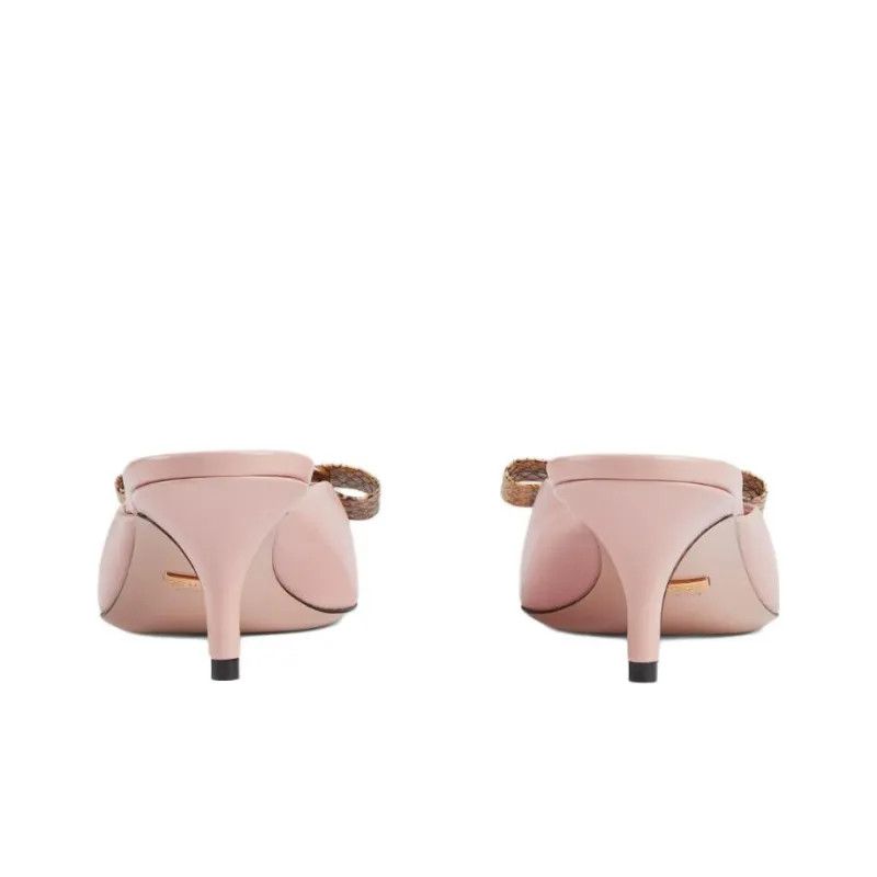 Gucci o1s1wg110425 Women's Interlocking G Mules in Pink Size US 5 / IT 35 - 4 Thumbnail