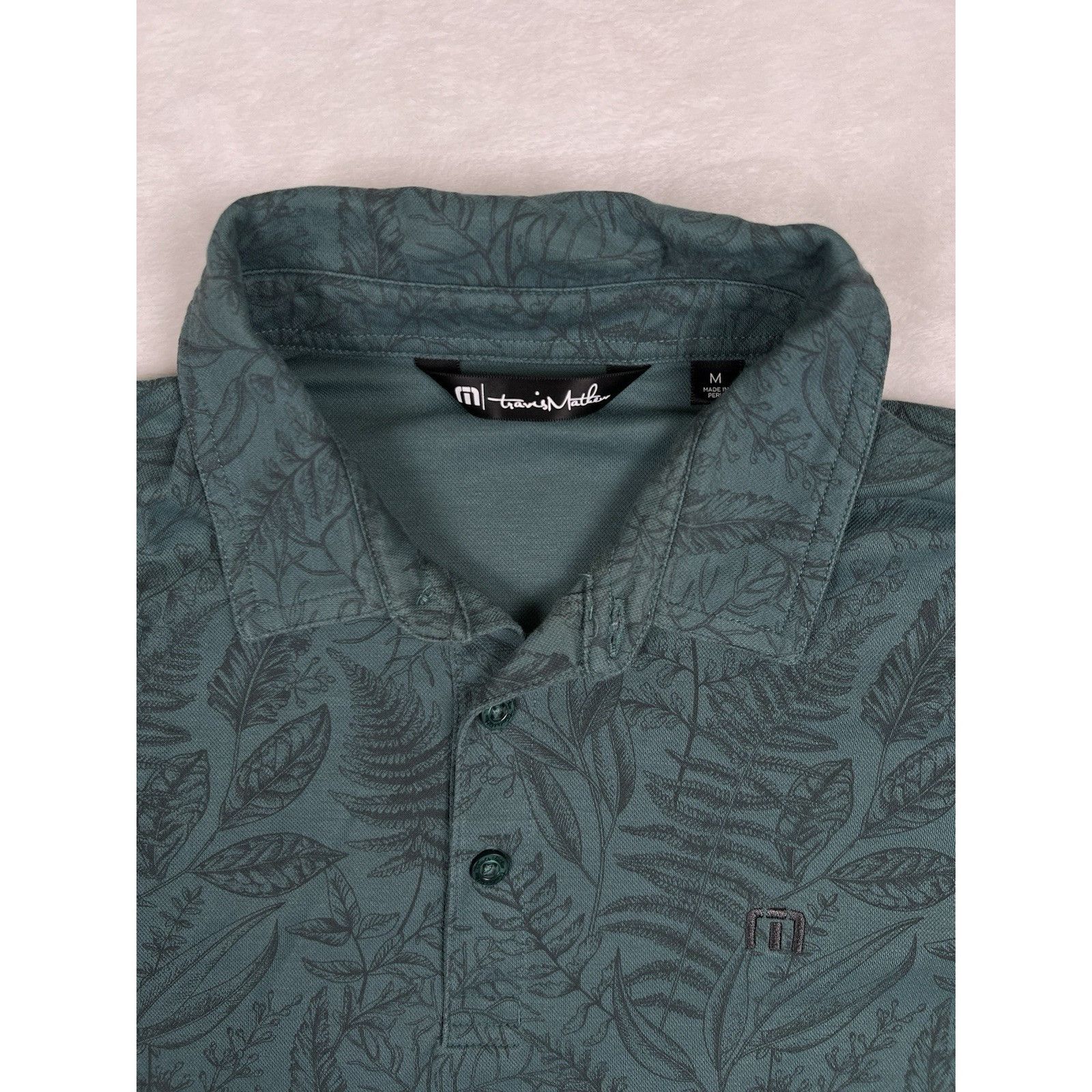 TravisMathew Travis Mathew Men’s Hidden Falls Leaf Pima Polo Shirt Size M Size US M / EU 48-50 / 2 - 2 Thumbnail